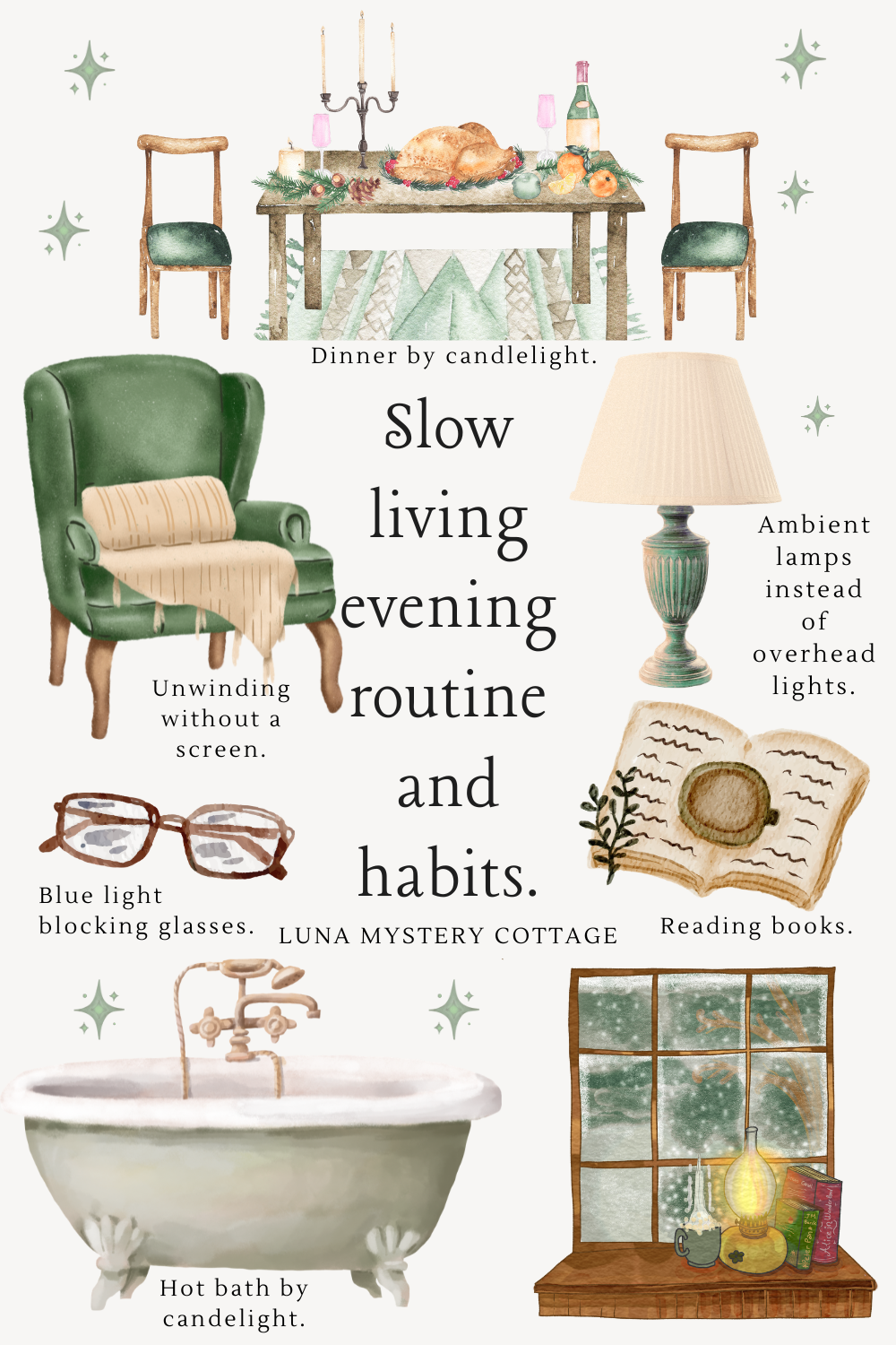 Slow living evening routine and habits