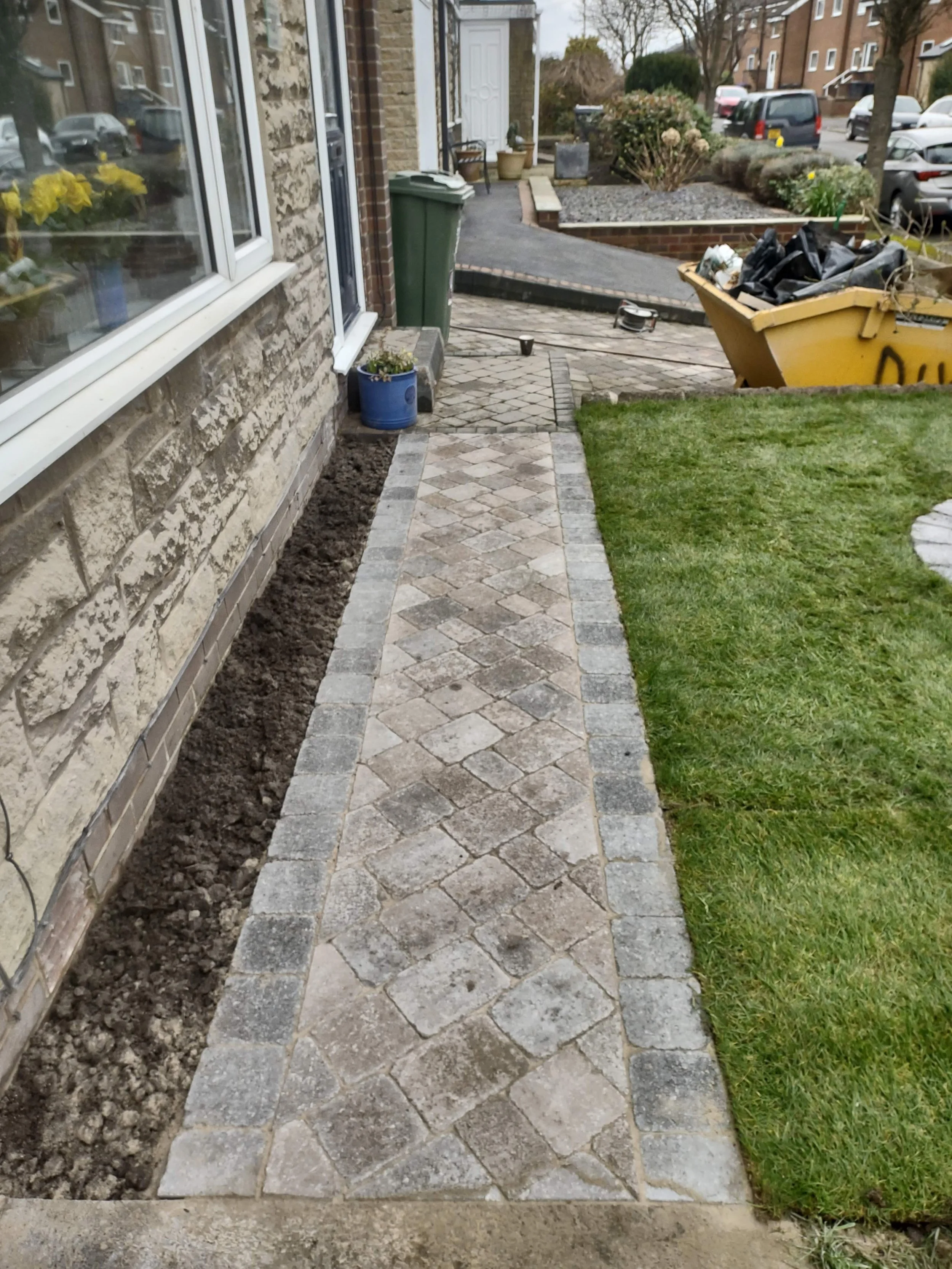 Country cobble block paved path. crookes Sheffield