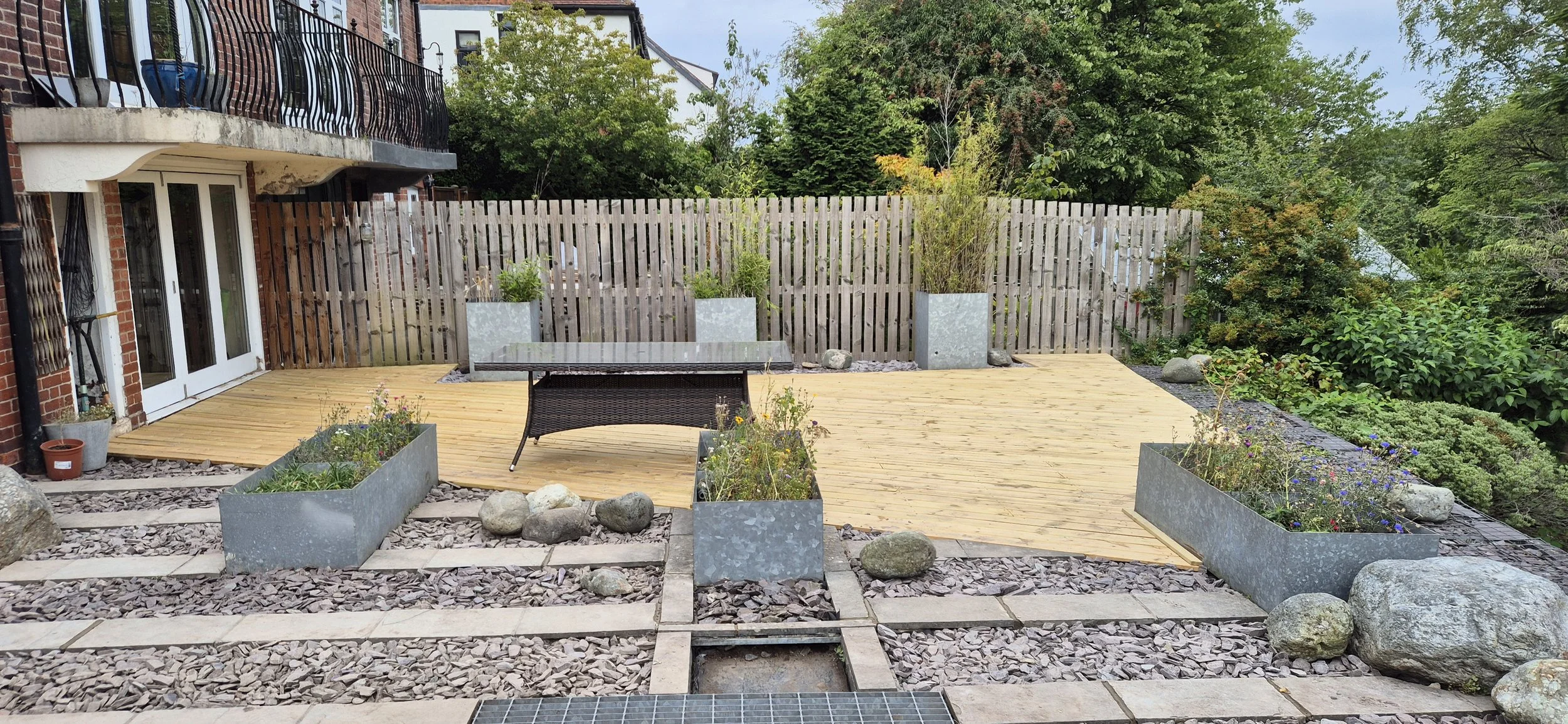Timber deck  replacement.  Millhouses, Sheffield