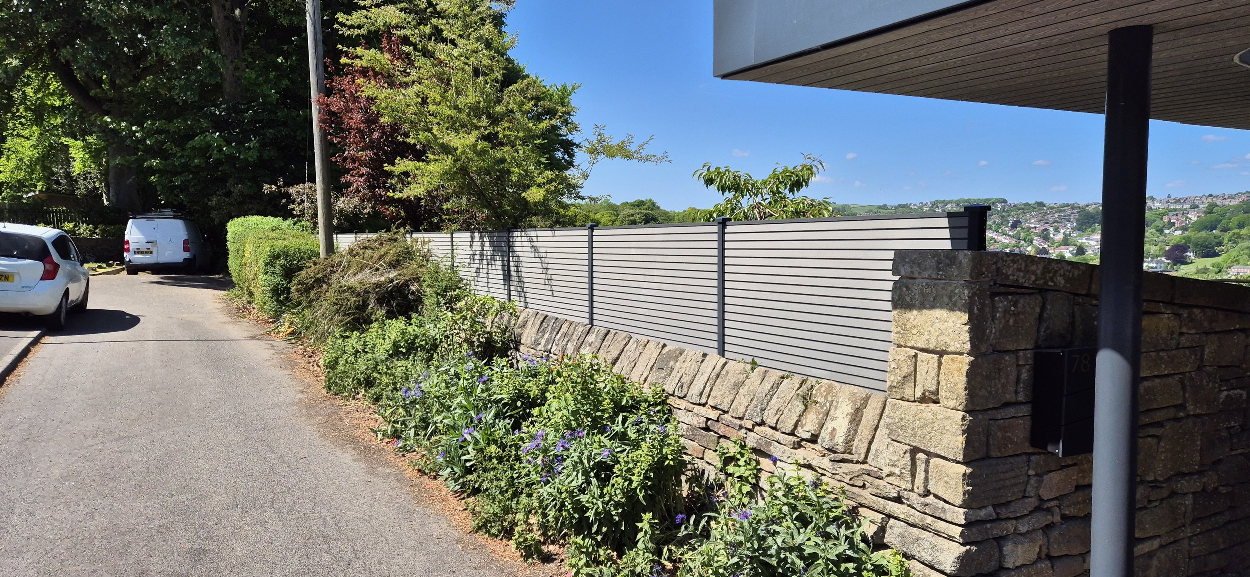 Composite fencing in Anthracite Duraposts Highstorrs Sheffield