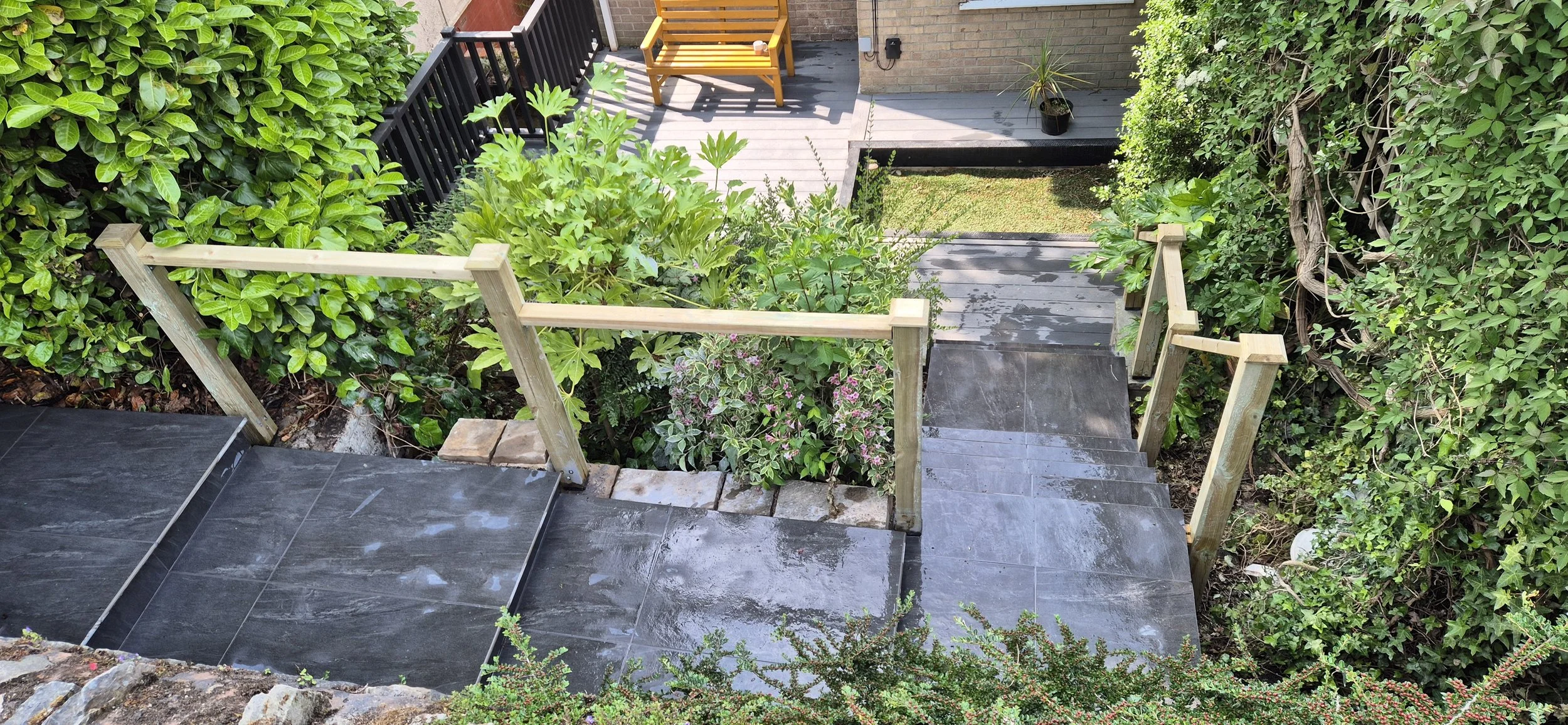 County Anthracite porcelain stairs in Bradway, Sheffield