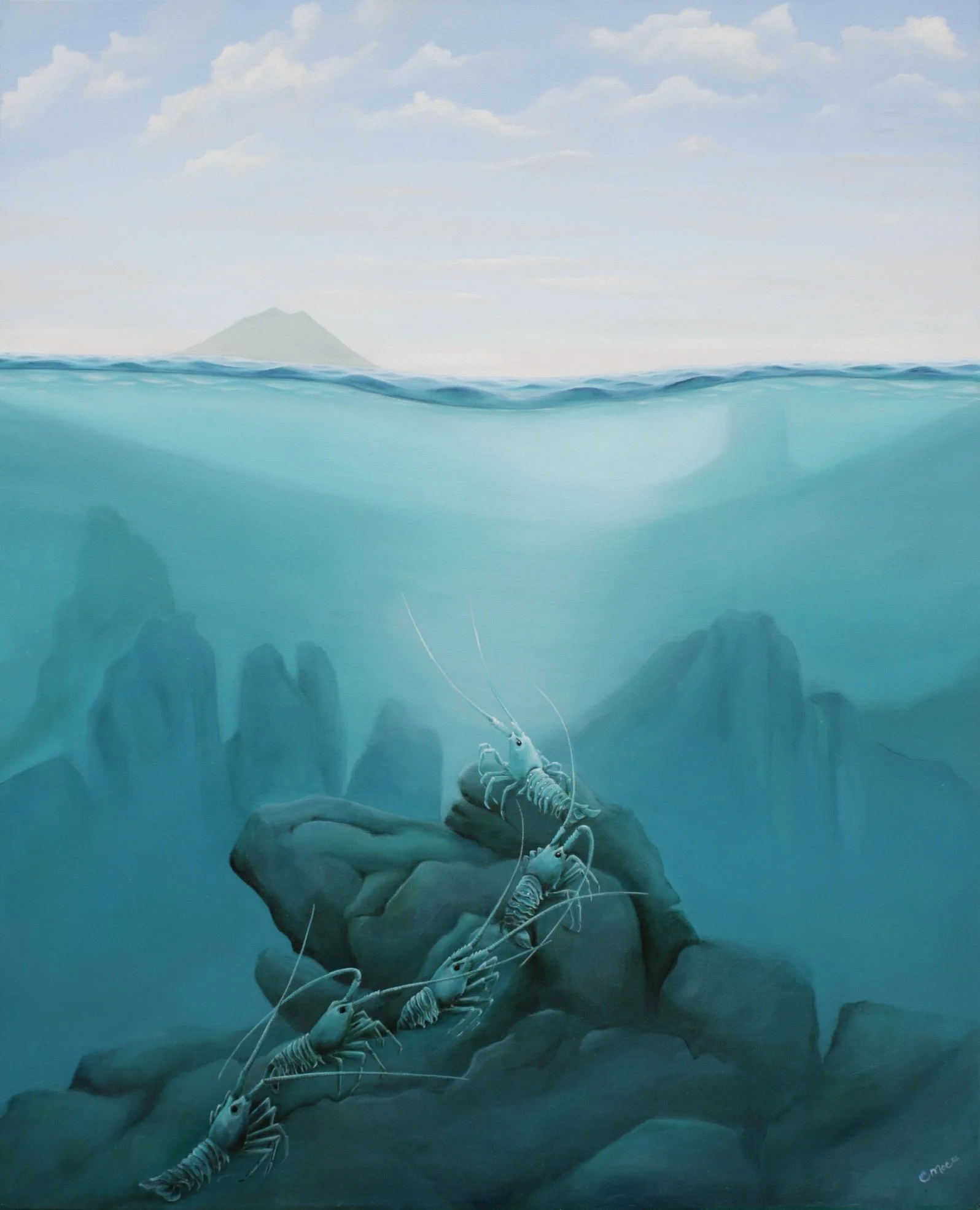 RETURN OF THE LOBSTER. Oil on canvas. 2021   NOT FOR SALE  Reimagining Caspar David Friedrich