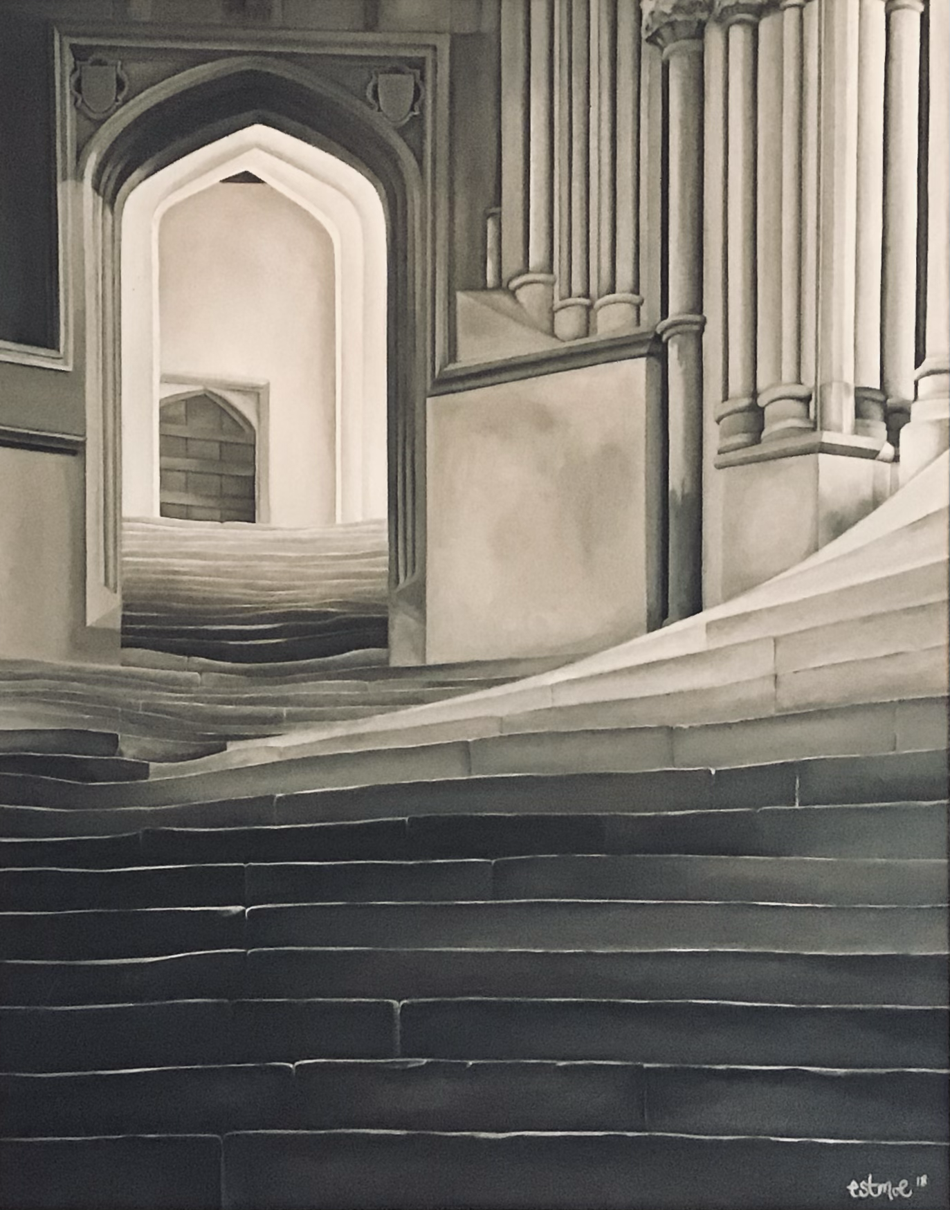SEA OF STEPS. WELLS CATHEDRAL, ENGLAND.
Oil on canvas 95 x 77cm. 2019   FOR SALE  