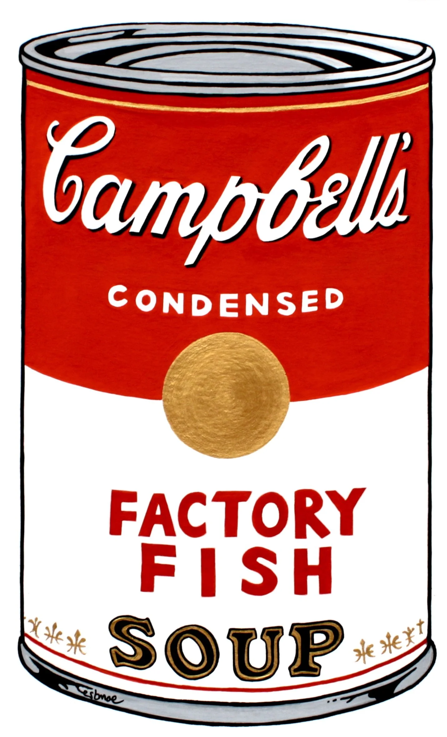 FACTORY FISH. Gouache on paper. 2020   SOLD  Reimagining Andy Warhol.