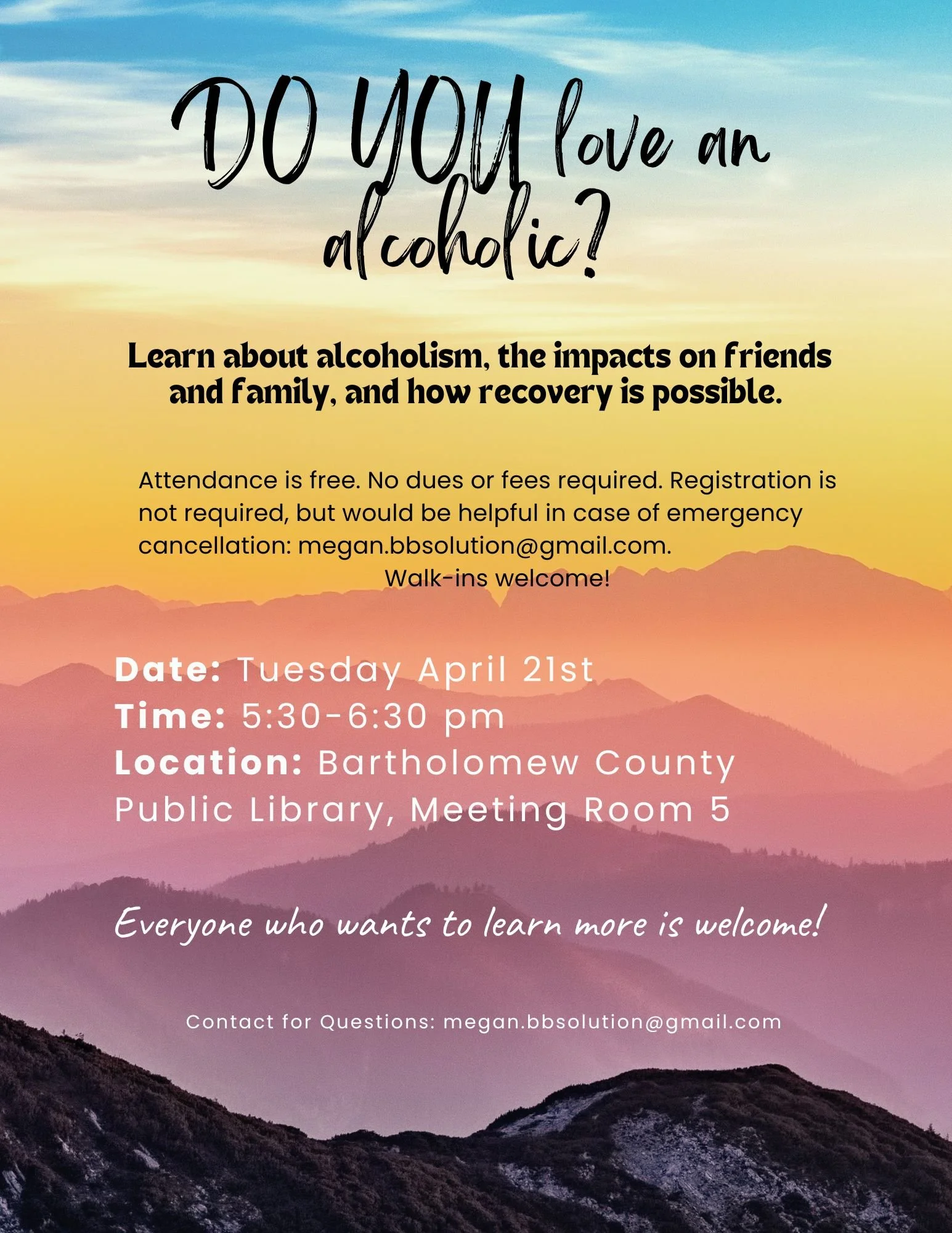 Do You Love an Alcoholic? (Information Session)