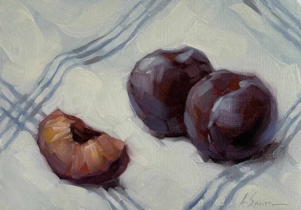 Plums on Linen
