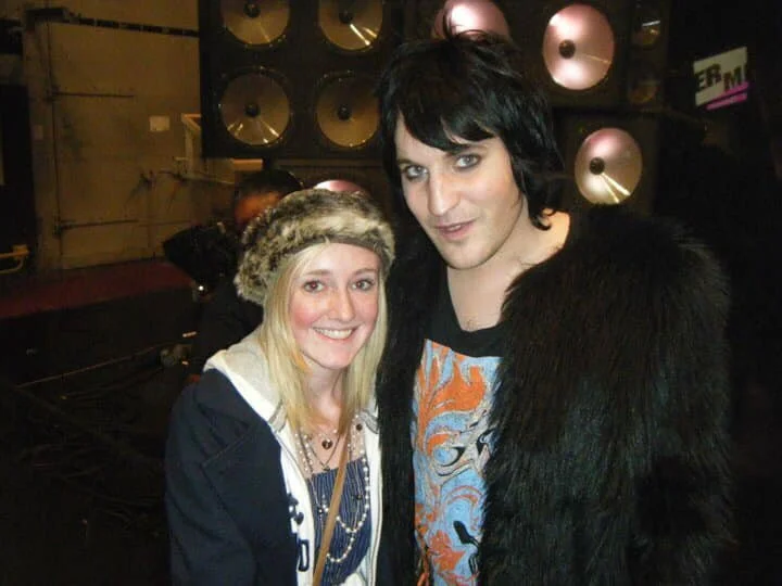 With Noel Fielding on the set of Never Mind The Buzzcocks
