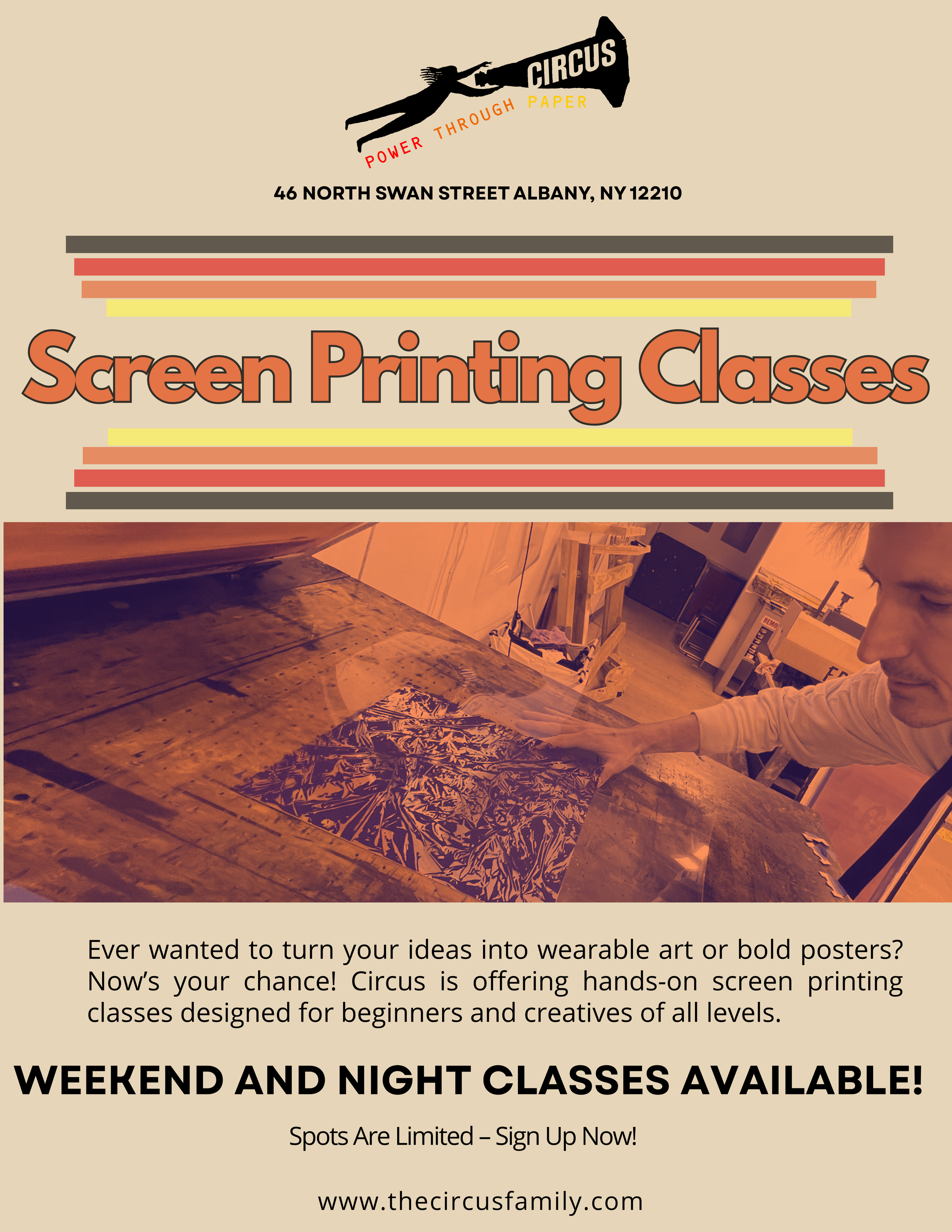 April Beginner Screen Printing Classes