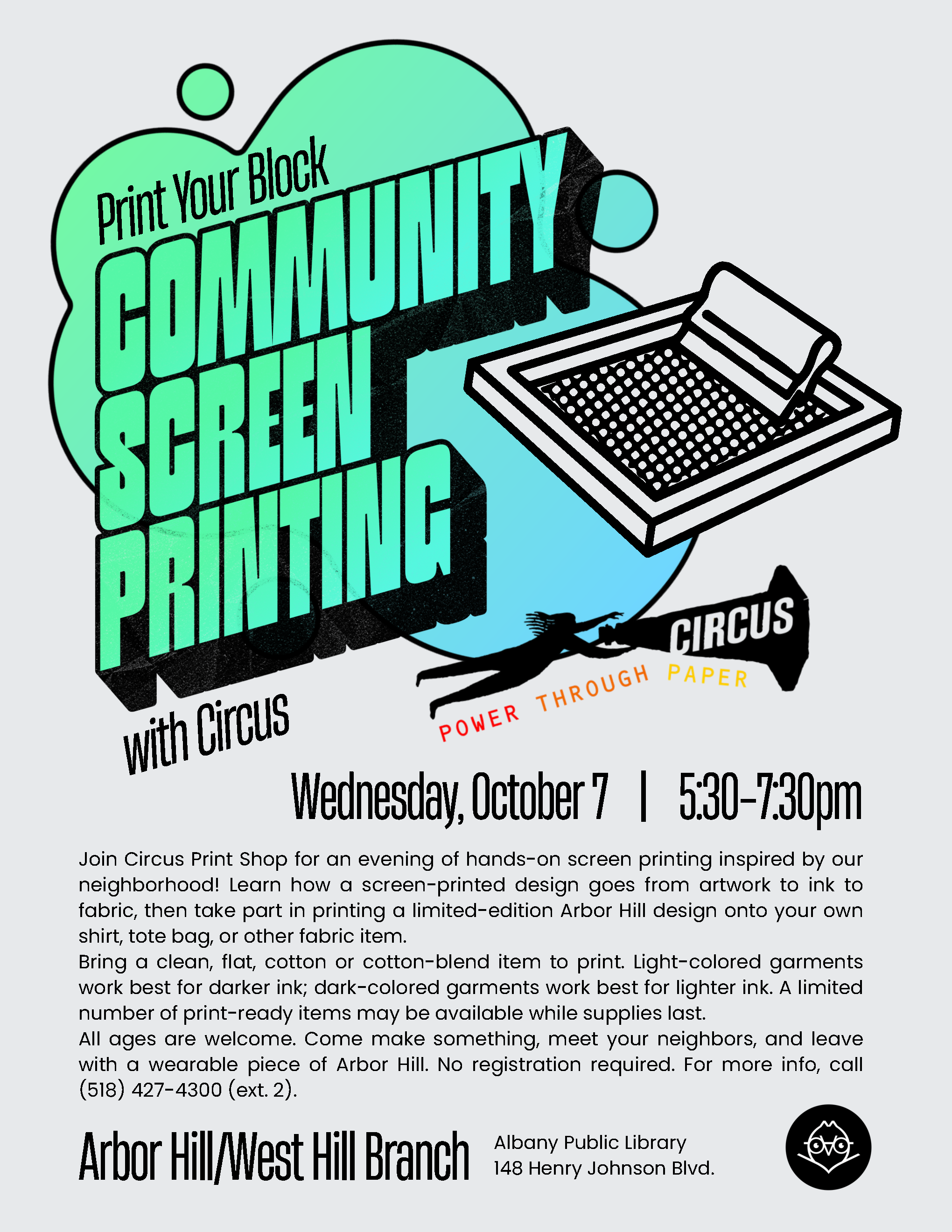 Print Your Block at the Arbor Hill Library