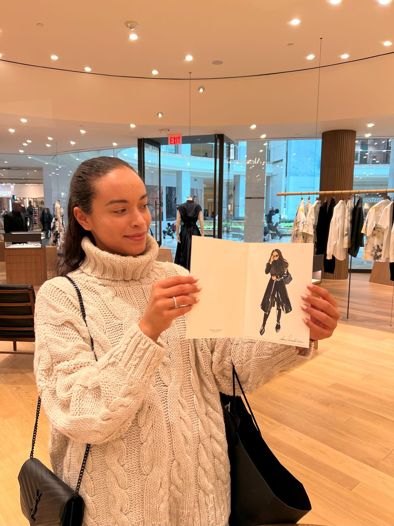 Live illustrating at Alexander McQueen store in Atlanta, GA