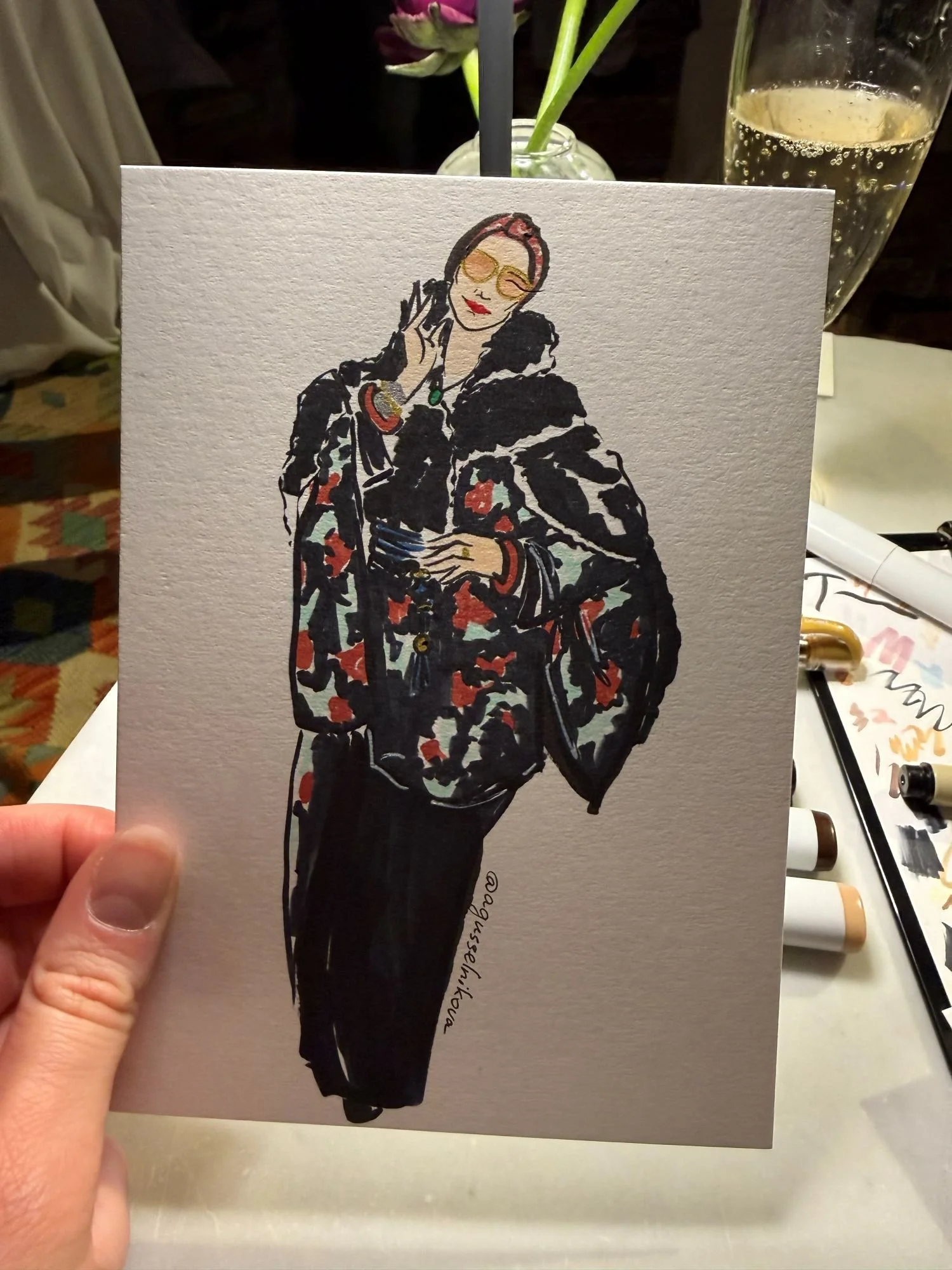 Live fashion illustration of Catherine Baba 