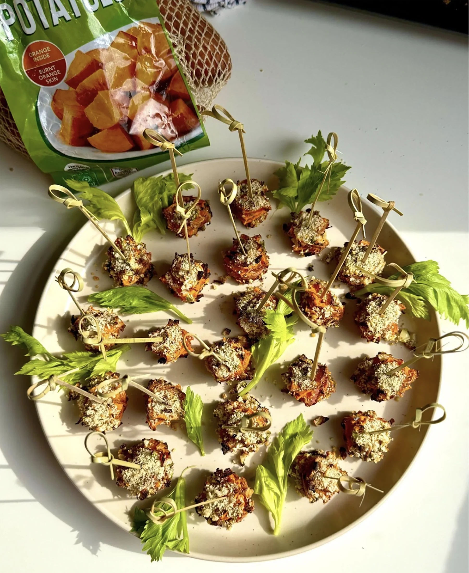 Photo of sweet potato stuffing stackers.