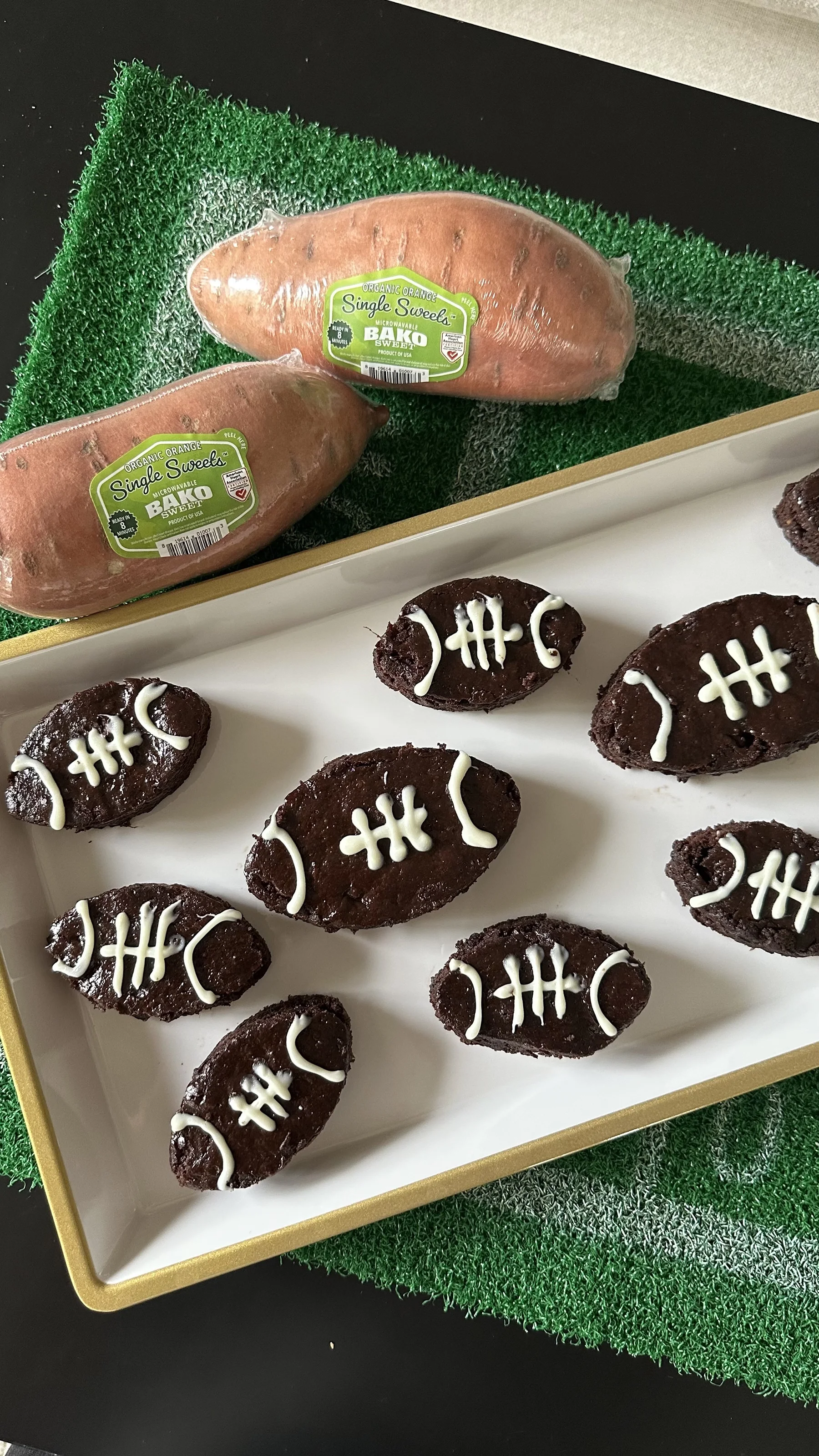 Topdown photo of sweet potato brownies.