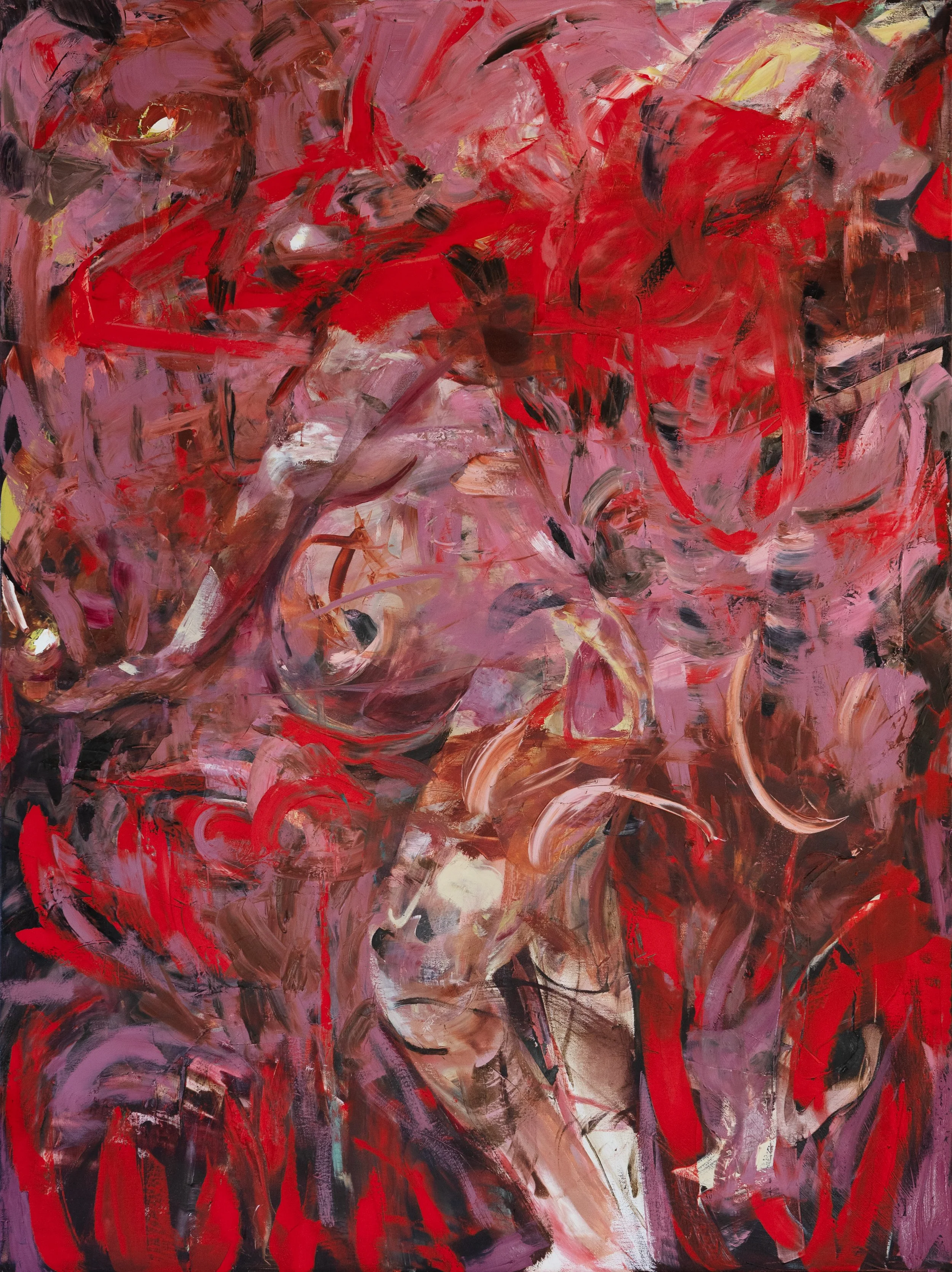 In the Belly of the Beast, 2025. Oil on linen. 40 x 30 inches.