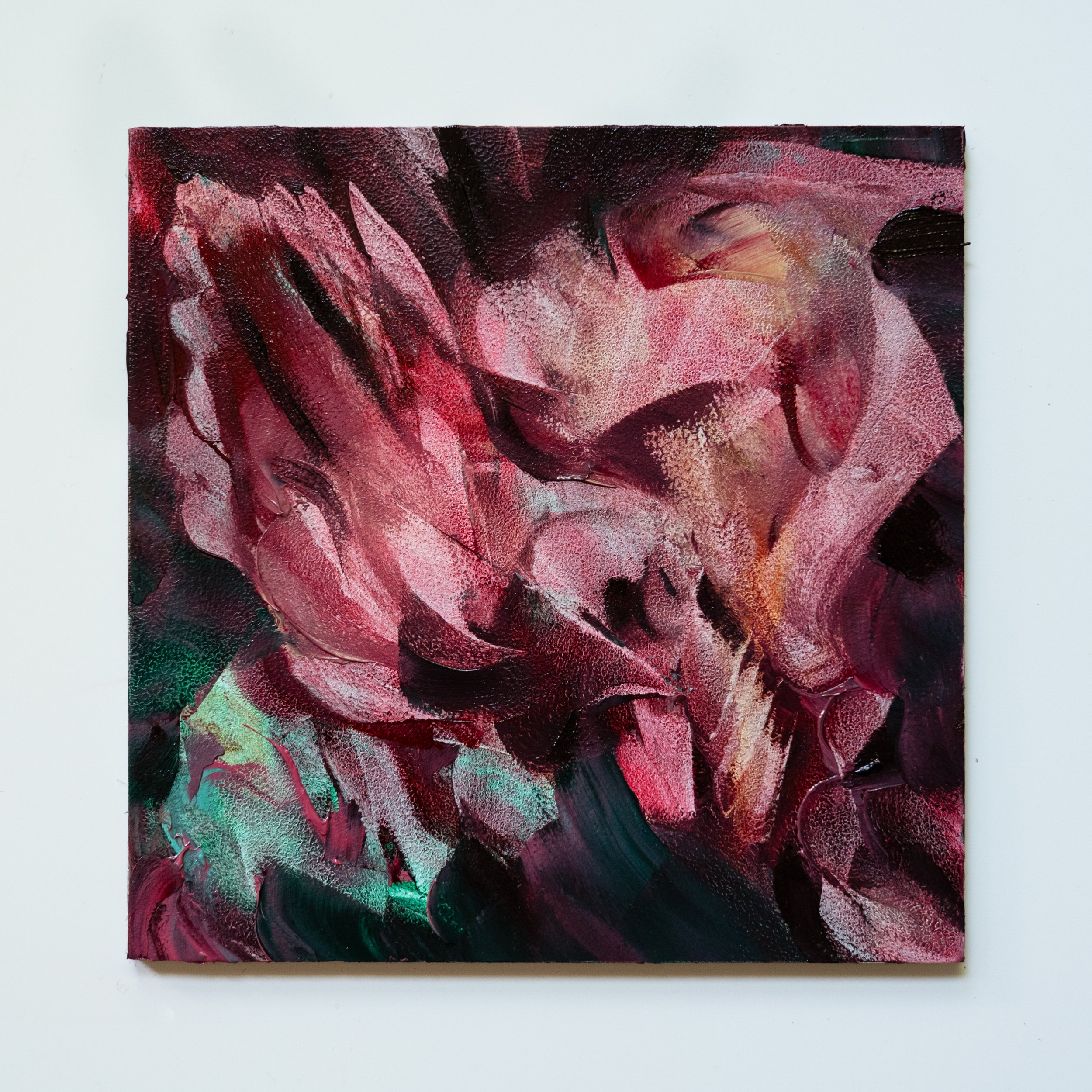 Mind's Eye 5, 2026. Oil on aluminum. 6 x 6 inches. Exclusively available through Elijah Wheat Showroom.