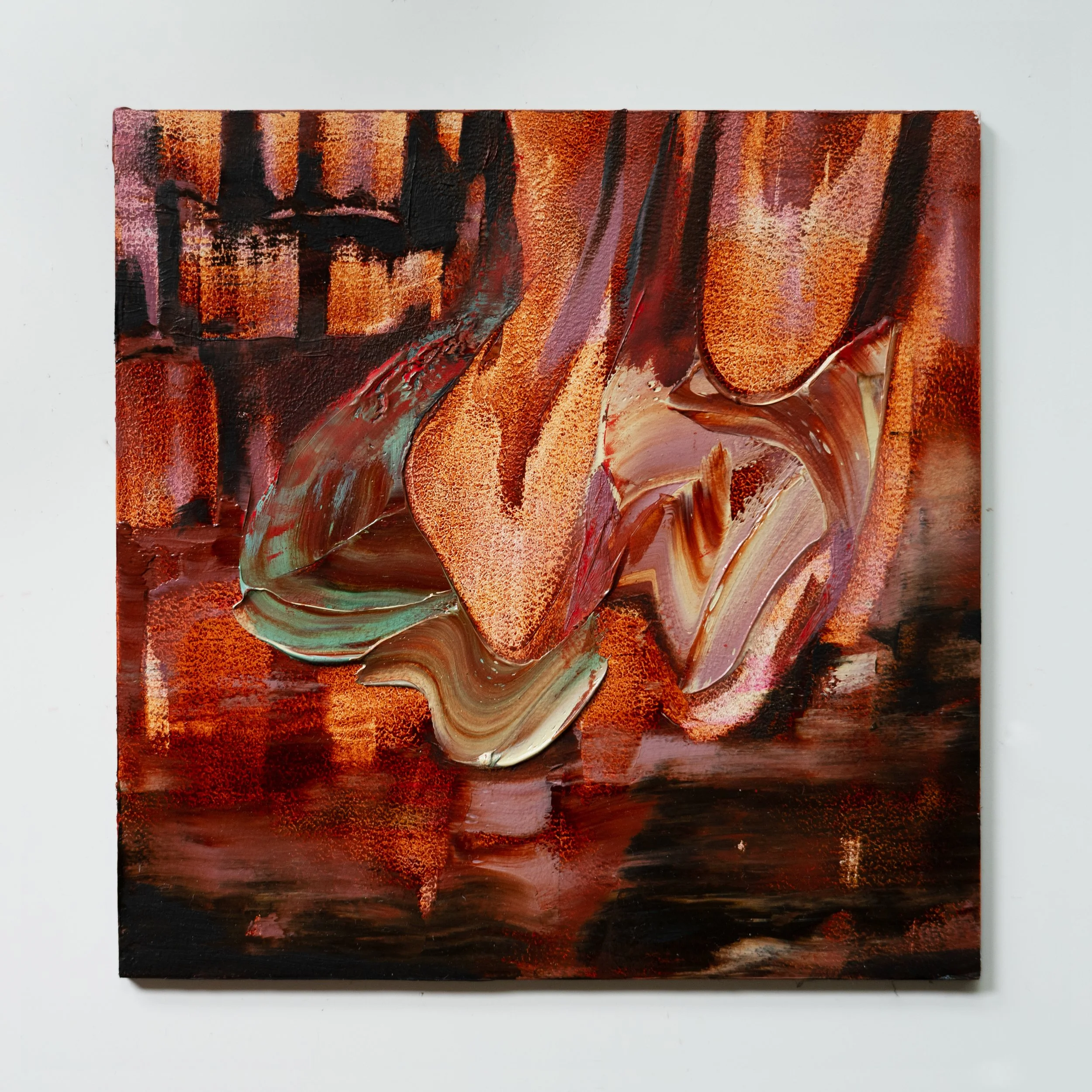 Mind's Eye 8, 2026. Oil on aluminum. 6 x 6 inches. Exclusively available through Elijah Wheat Showroom.