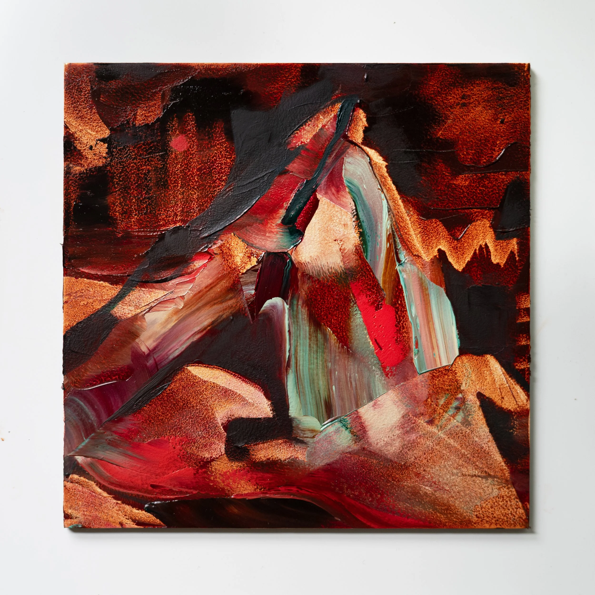 Mind's Eye3, 2026. Oil on aluminum. 6 x 6 inches. Exclusively available through Elijah Wheat Showroom.