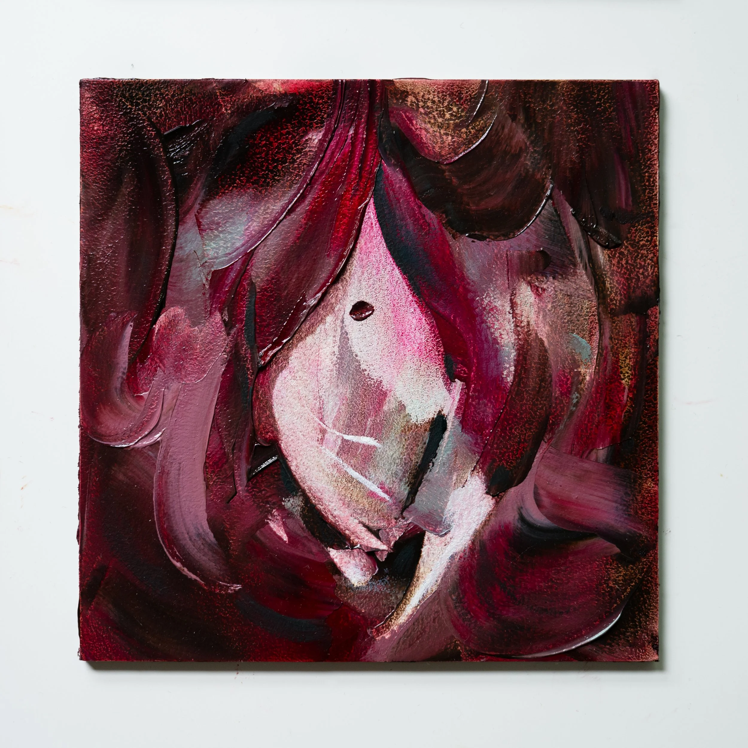 Mind's Eye 7, 2026. Oil on aluminum. 6 x 6 inches. Exclusively available through Elijah Wheat Showroom.
