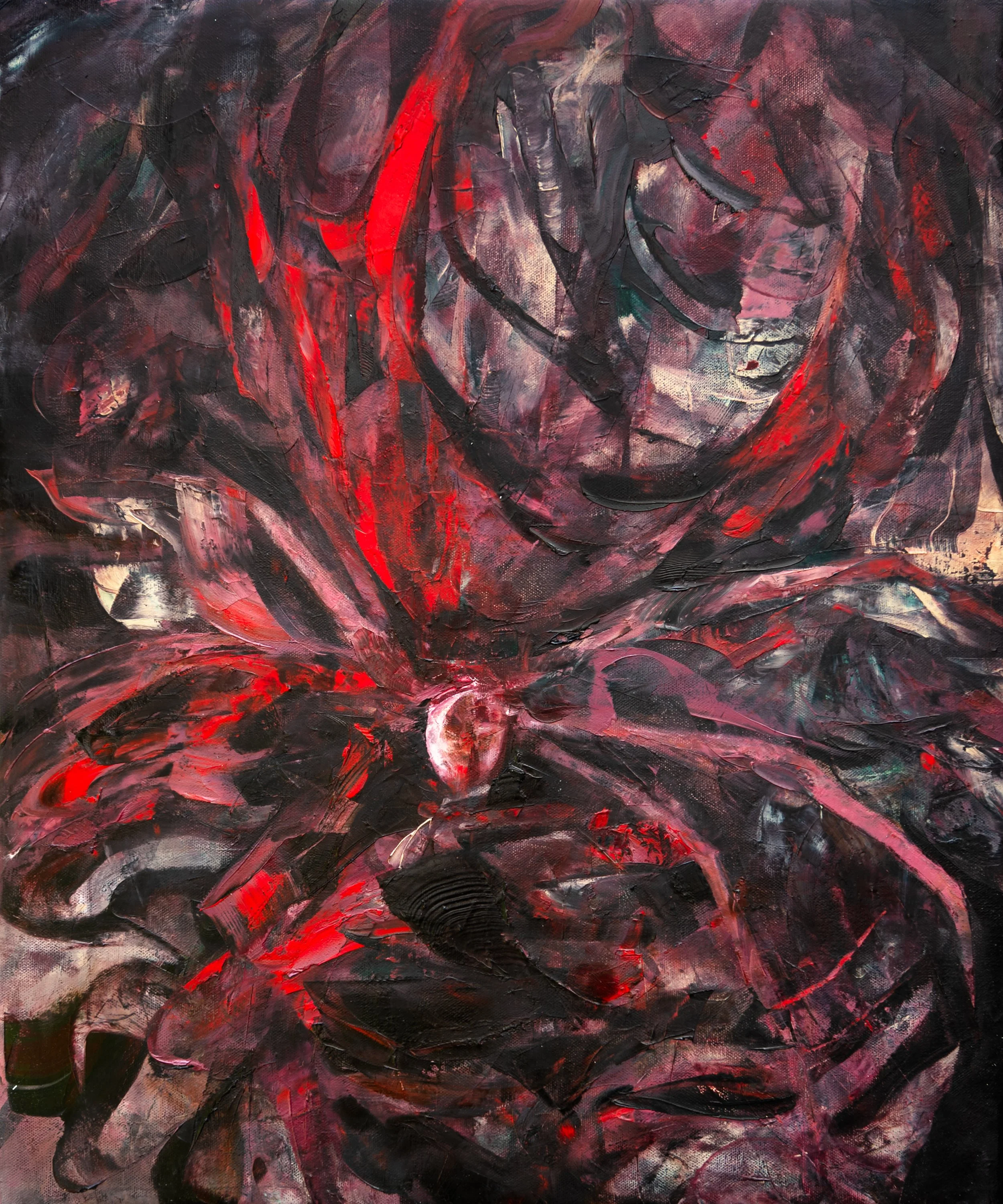 CONSUME, 2026. Oil on canvas. 24 x 20 inches. Exclusively available through Elijah Wheat Showroom.
