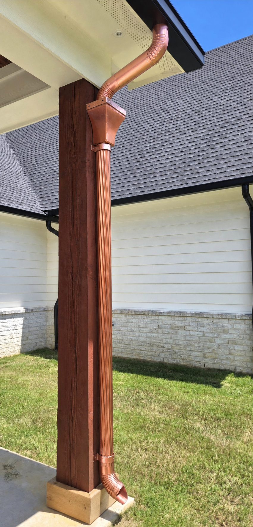 Copper Spiral Downspout