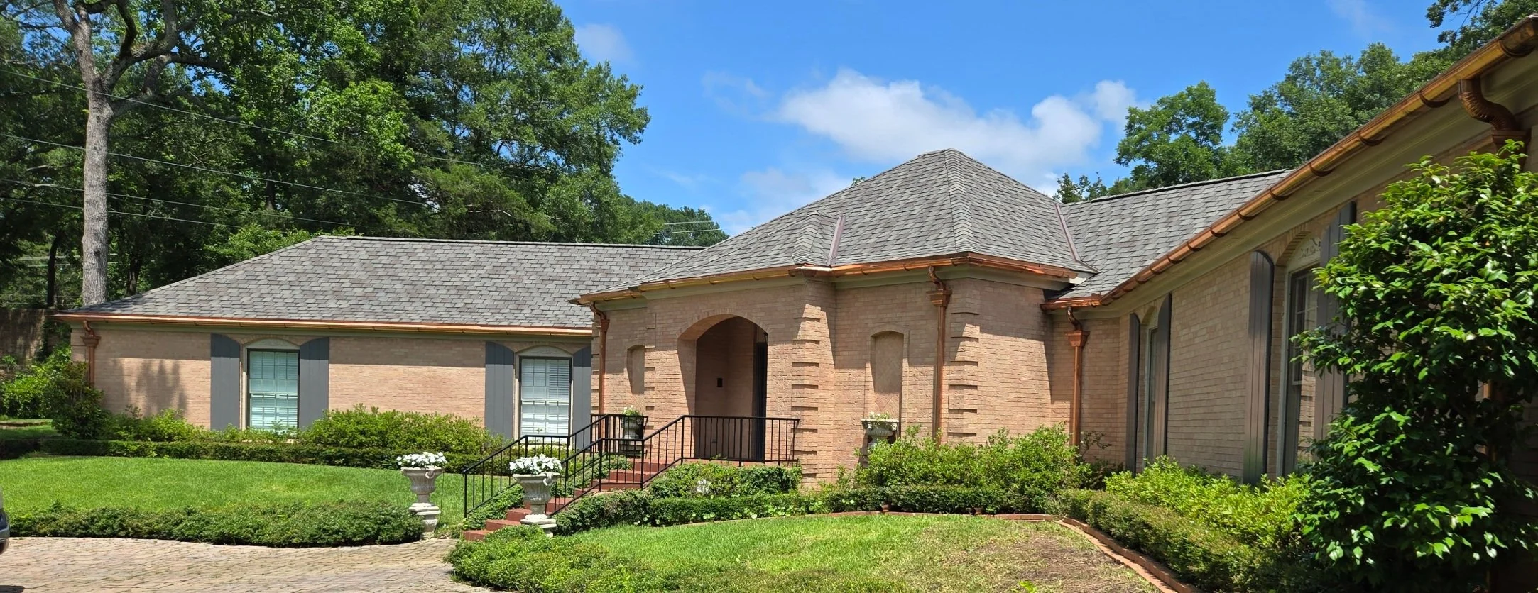 Copper Half Round Gutter Tyler Texas by The Gutter Guy