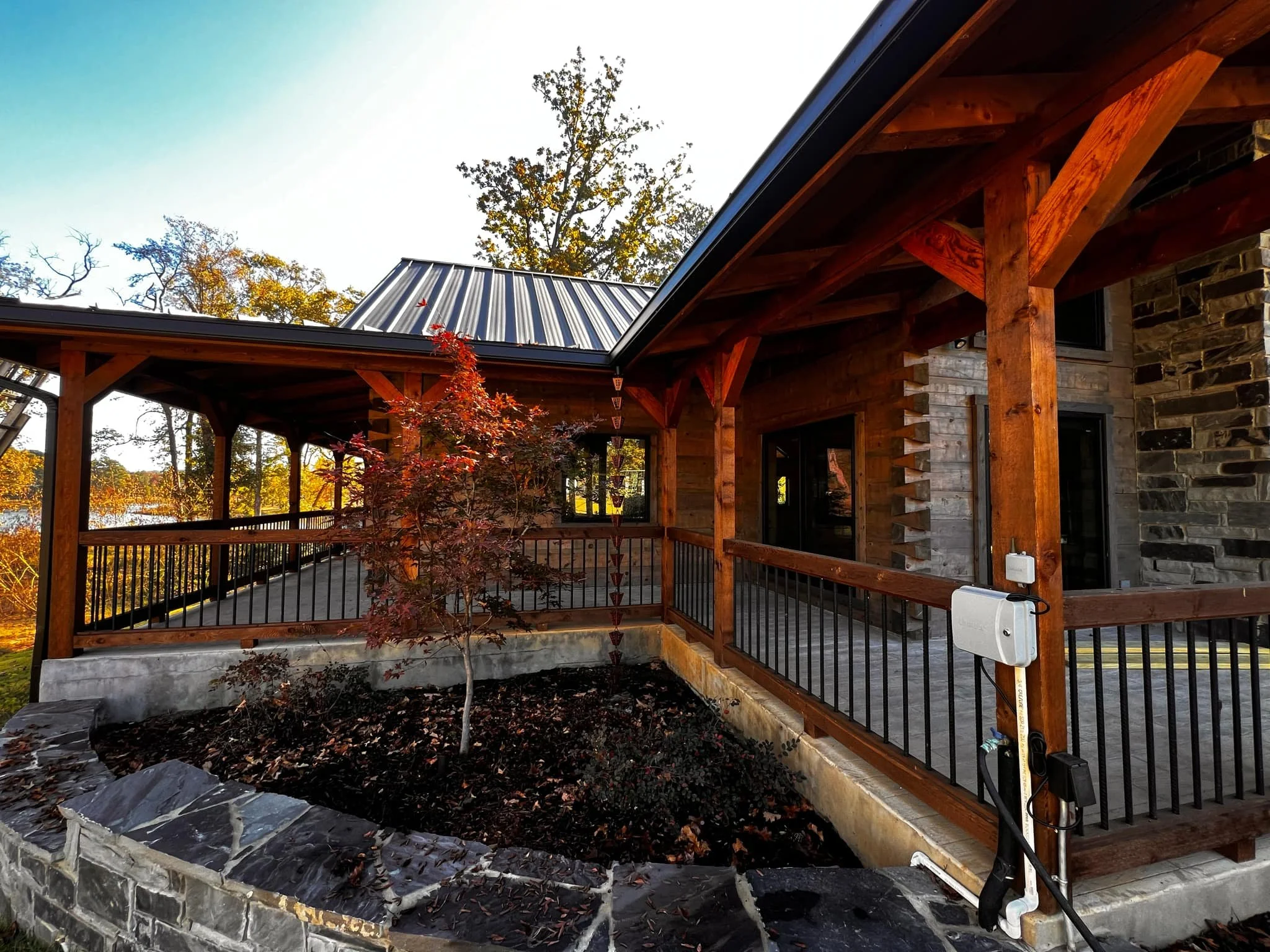 Seamless Box Gutter with Copper Rain Chain - Hallsville Tx