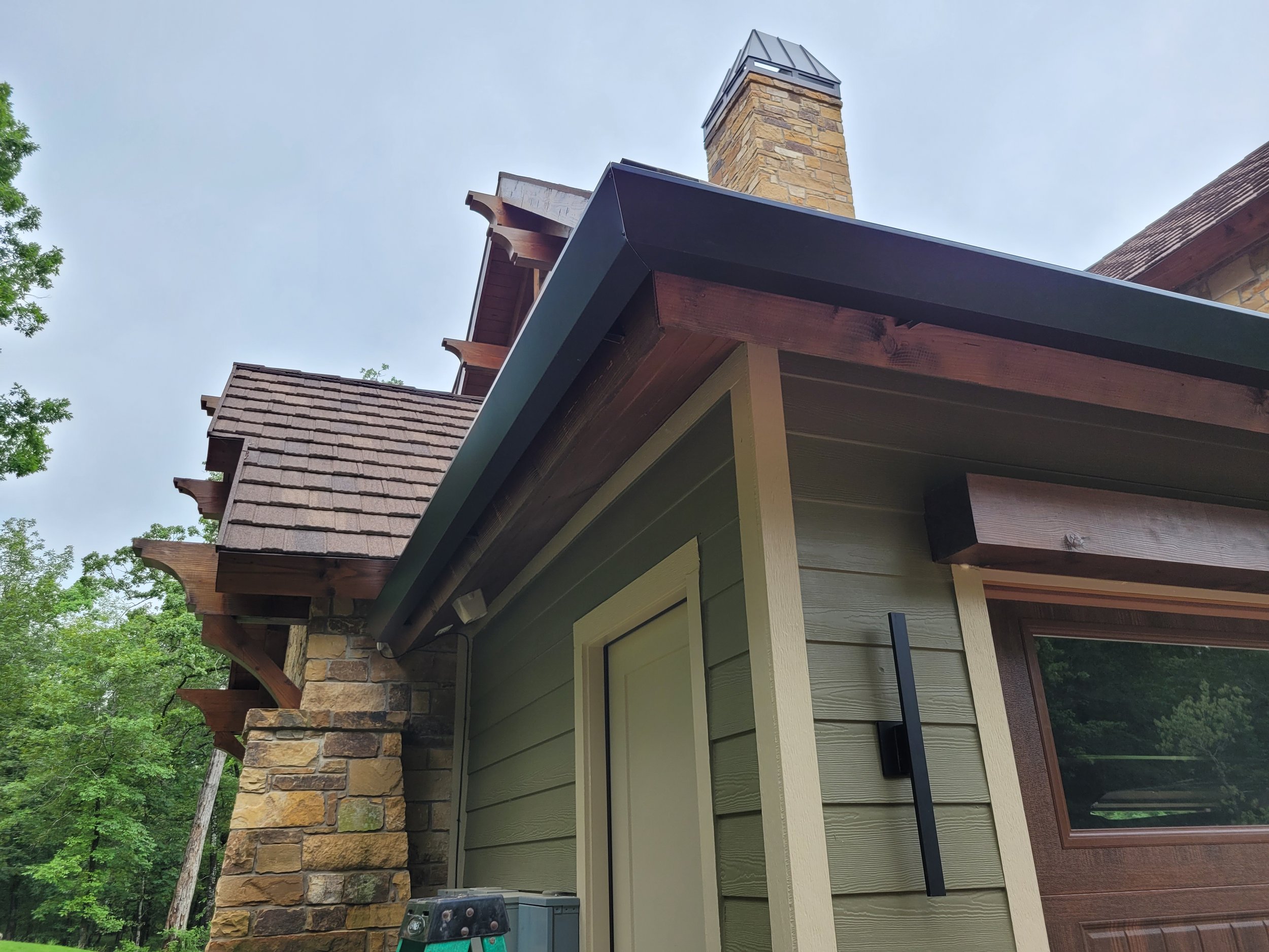 Straight Face Gutter with Box Spouts in Longview Texas