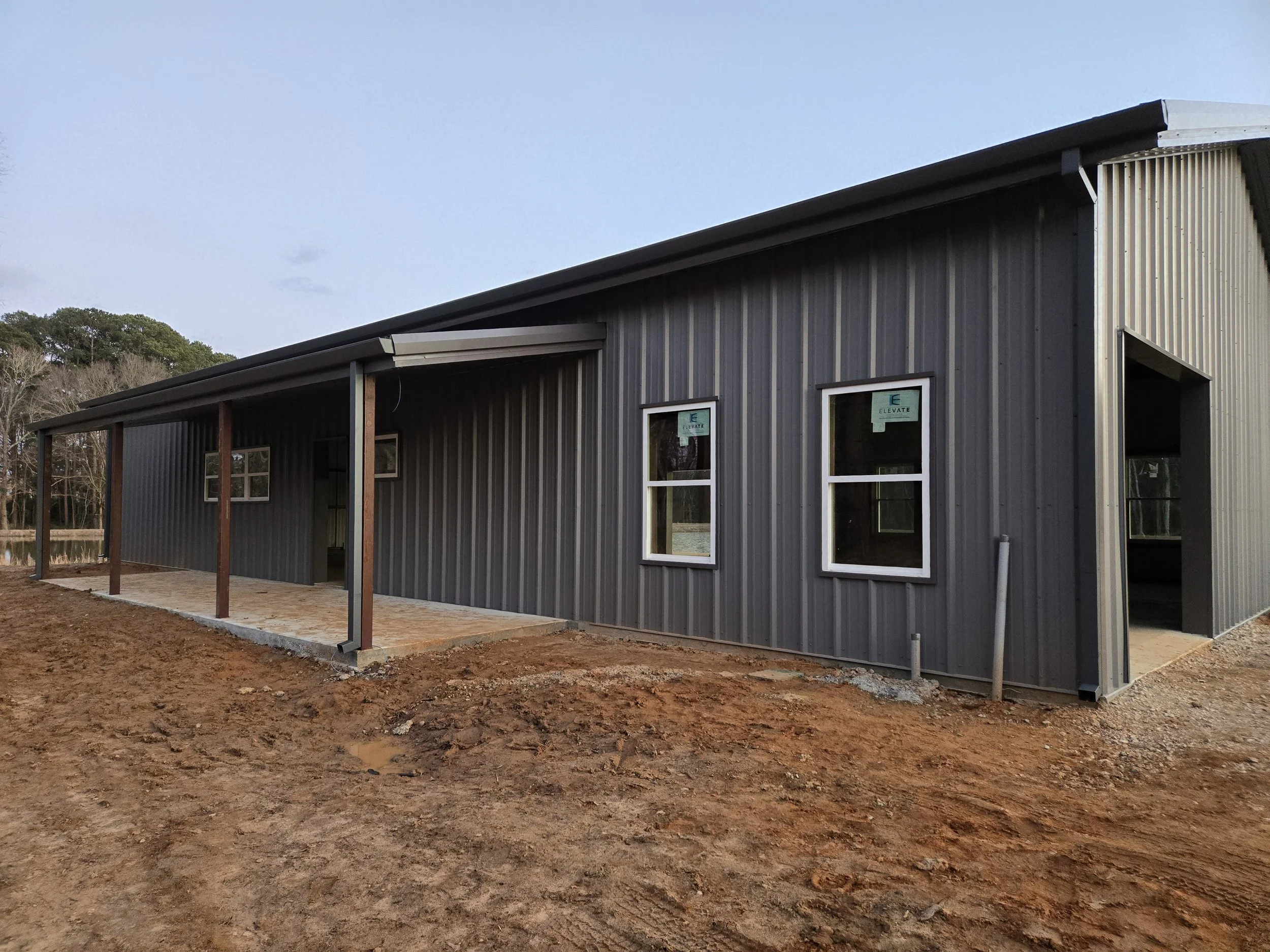 Straight Face Gutter with Box Downspouts in Longview Texas