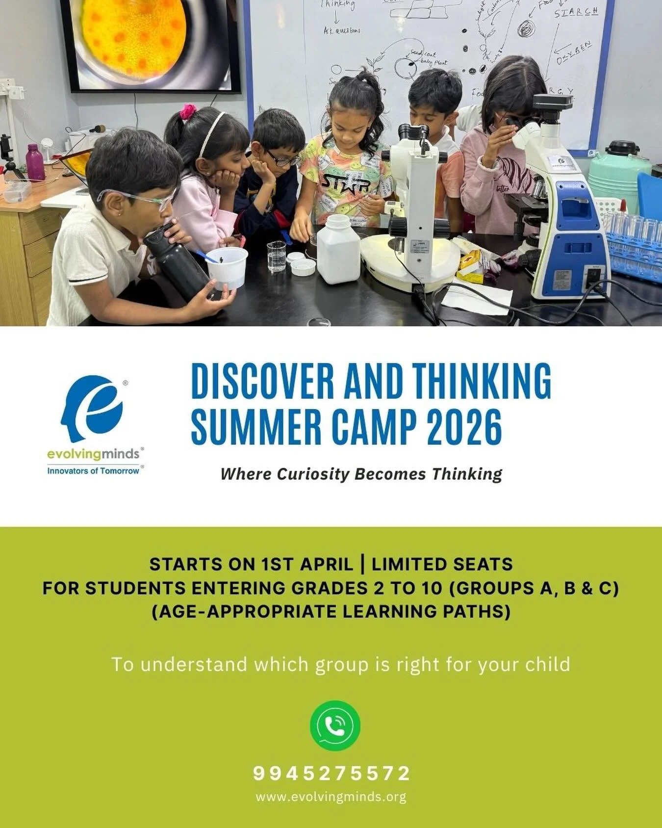 This summer, don&rsquo;t just keep your child busy.
Help them become a thinker.

At Evolvingminds Summer Camp, children don&rsquo;t memorise answers.
They question.
They experiment.
They build.
They fail.
They try again.
They discover.

From hands-on
