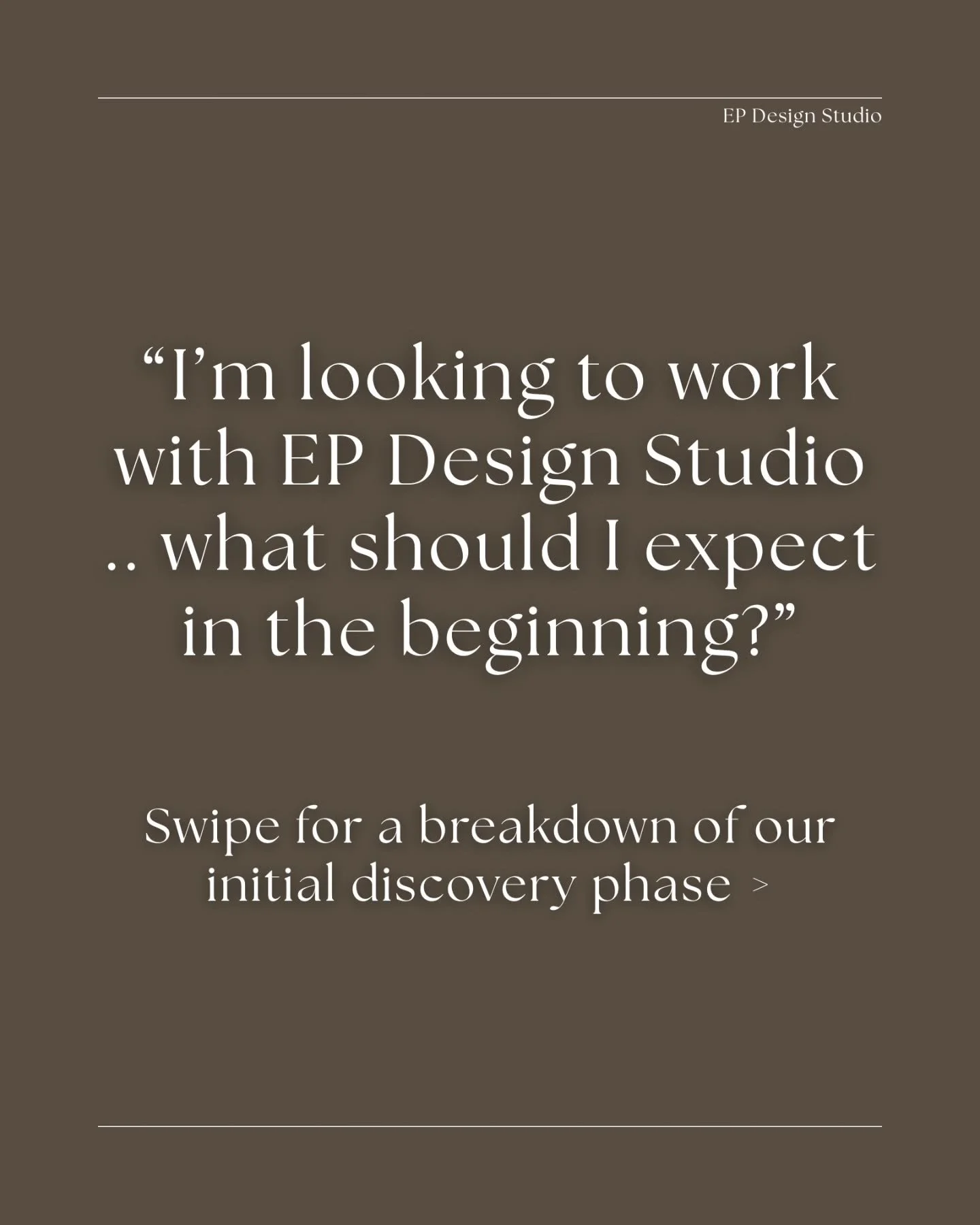 What happens when you reach out to EP Design Studio for an inquiry? Swipe to read our process! It's important to us that we keep this stage simple &amp; efficient. There will be lots of information during this stage, so we want to make you have clari