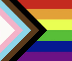 Progress Pride Flag representing an inclusive and affirming practice