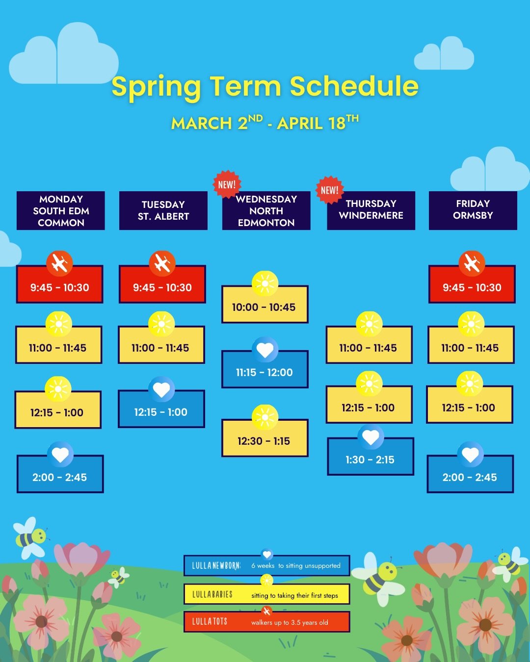 Our Spring Term schedule has arrived! 🌸✨ We&rsquo;re so excited to be offering classes in Windermere and North Edmonton!

Registration opens Feb 4th at 9AM! Avoid the waitlist and register early on Feb 3rd by joining our mailing list!