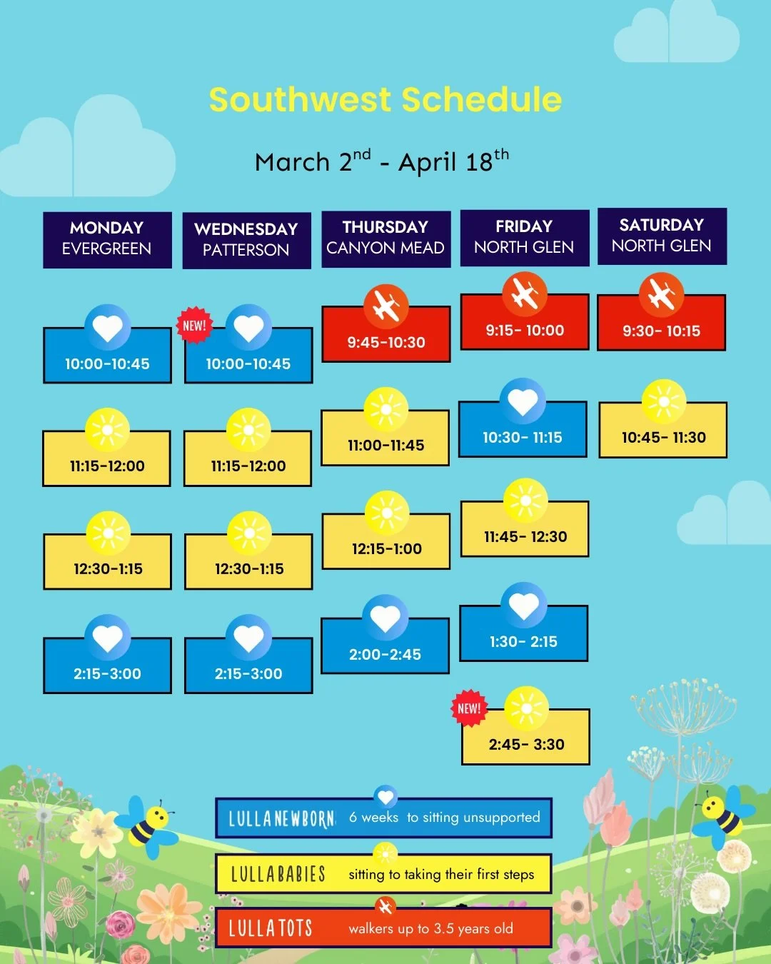 Spring is just around the corner&hellip; but our Spring Term Schedule has already sprung🌷🌸

A new season means refreshed class times and a NEW location in North Calgary! Renfrew here we come 🎉✈️

‼️Registration opens February 4th at 9AM. Want firs