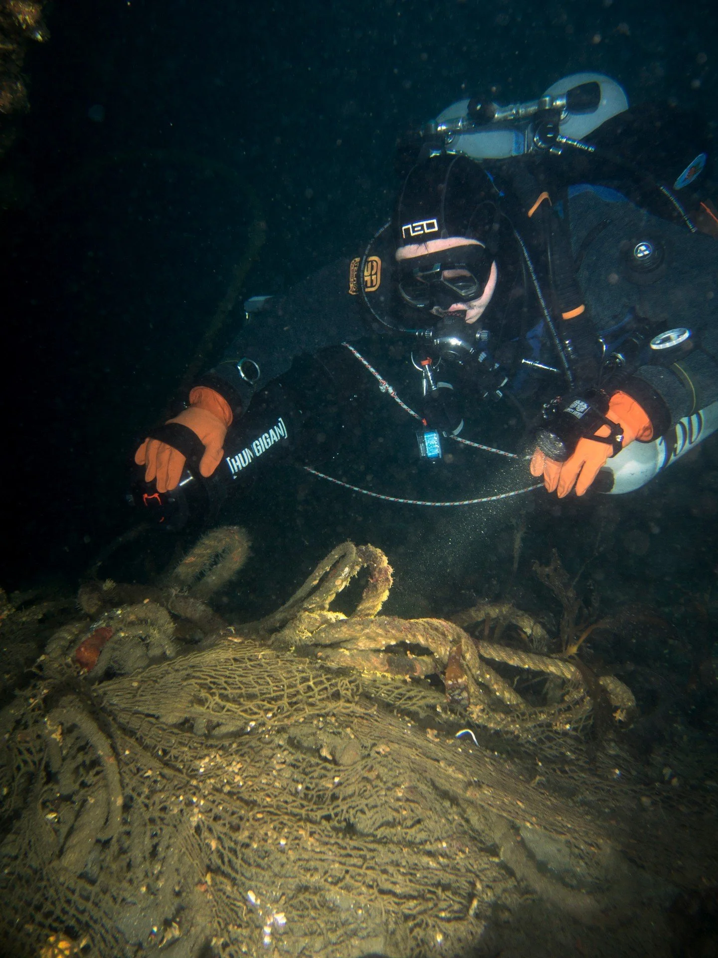 In January, our team returned to the African Queen for a survey dive.

Ghost nets were clearly visible, draped across the wreck, still fishing long after they were lost.

They trap marine life. They scar history. And they don&rsquo;t disappear on the