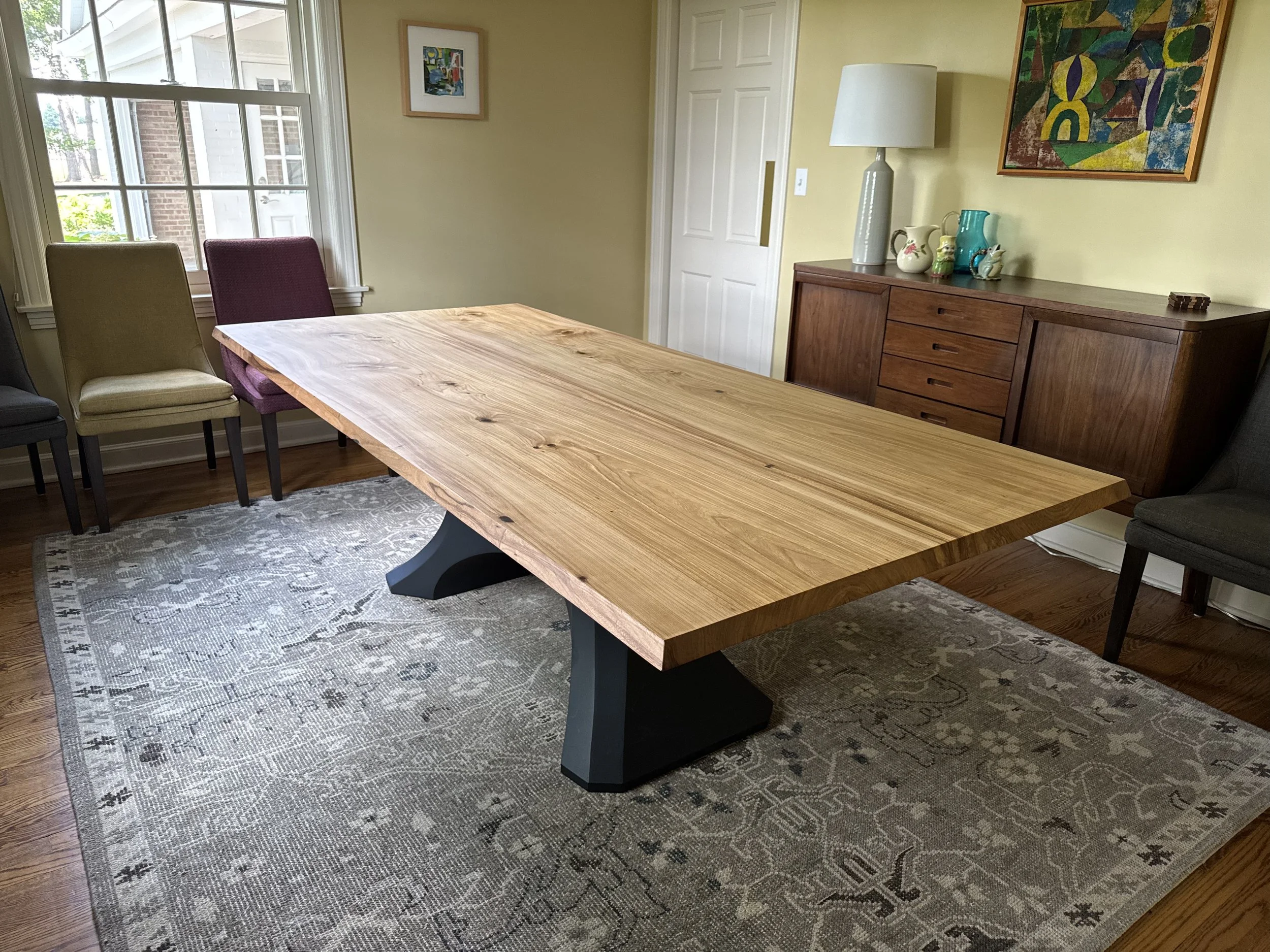 American Elm Dining table, hoshi flowyline base