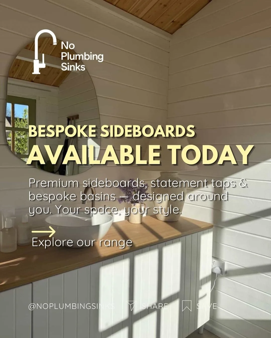 💧 A few recent sideboard builds &mdash; 

different sizes, different finishes, same no-plumbing system inside.
Hot and cold running water. Plug into a standard 13A socket. No pipework, no builder, no disruption to your space.

Available from 400mm c
