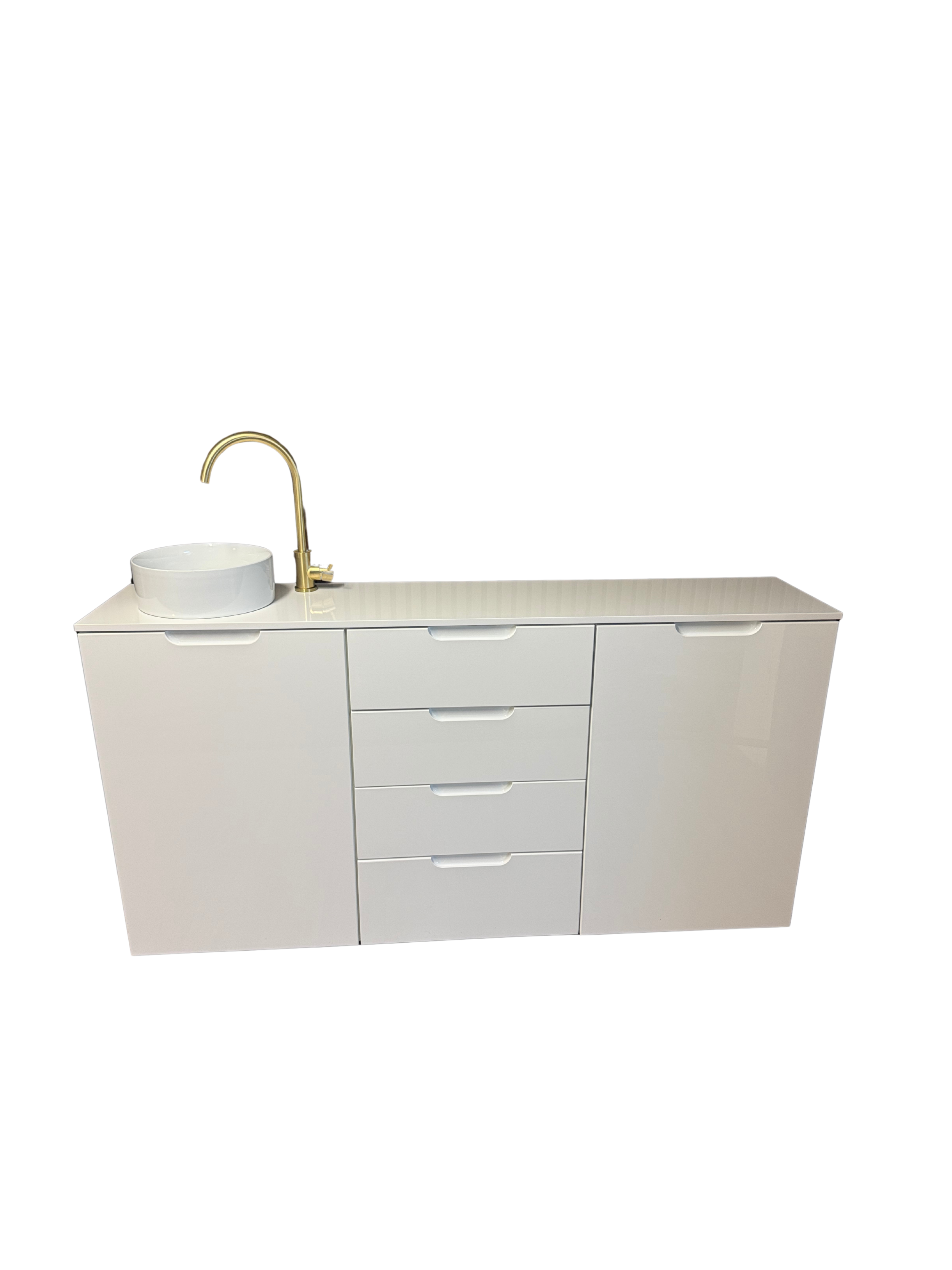 165cm White Gloss No Plumbing Sink Sideboard