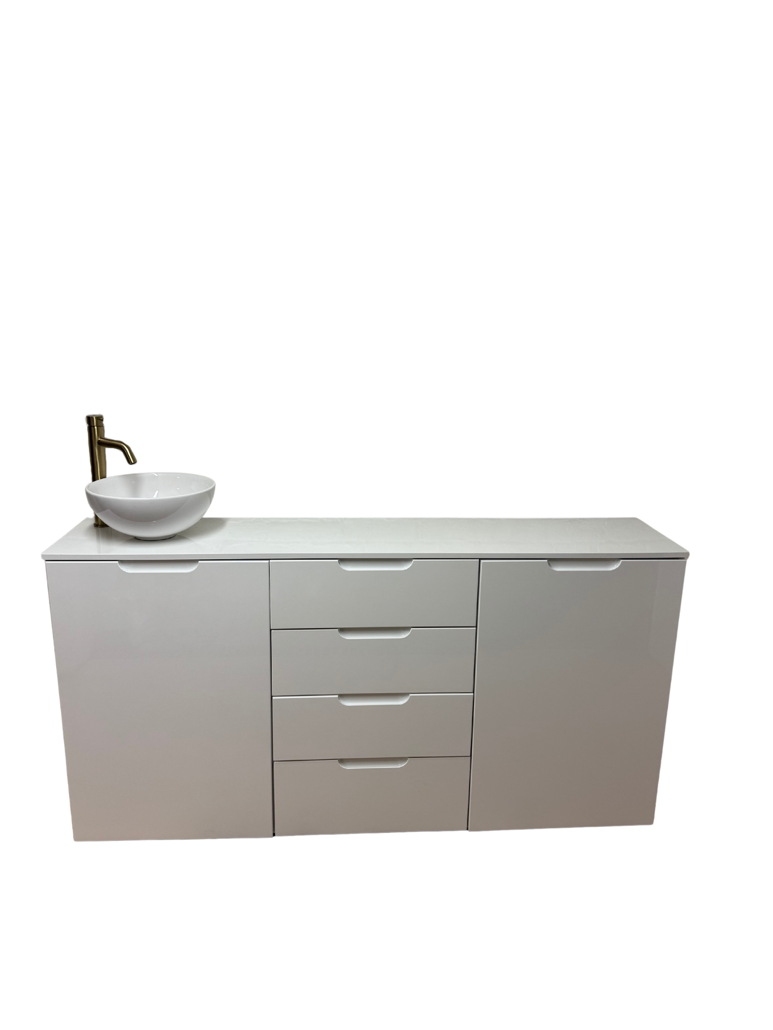 165cm White Gloss No Plumbing Sink Sideboard