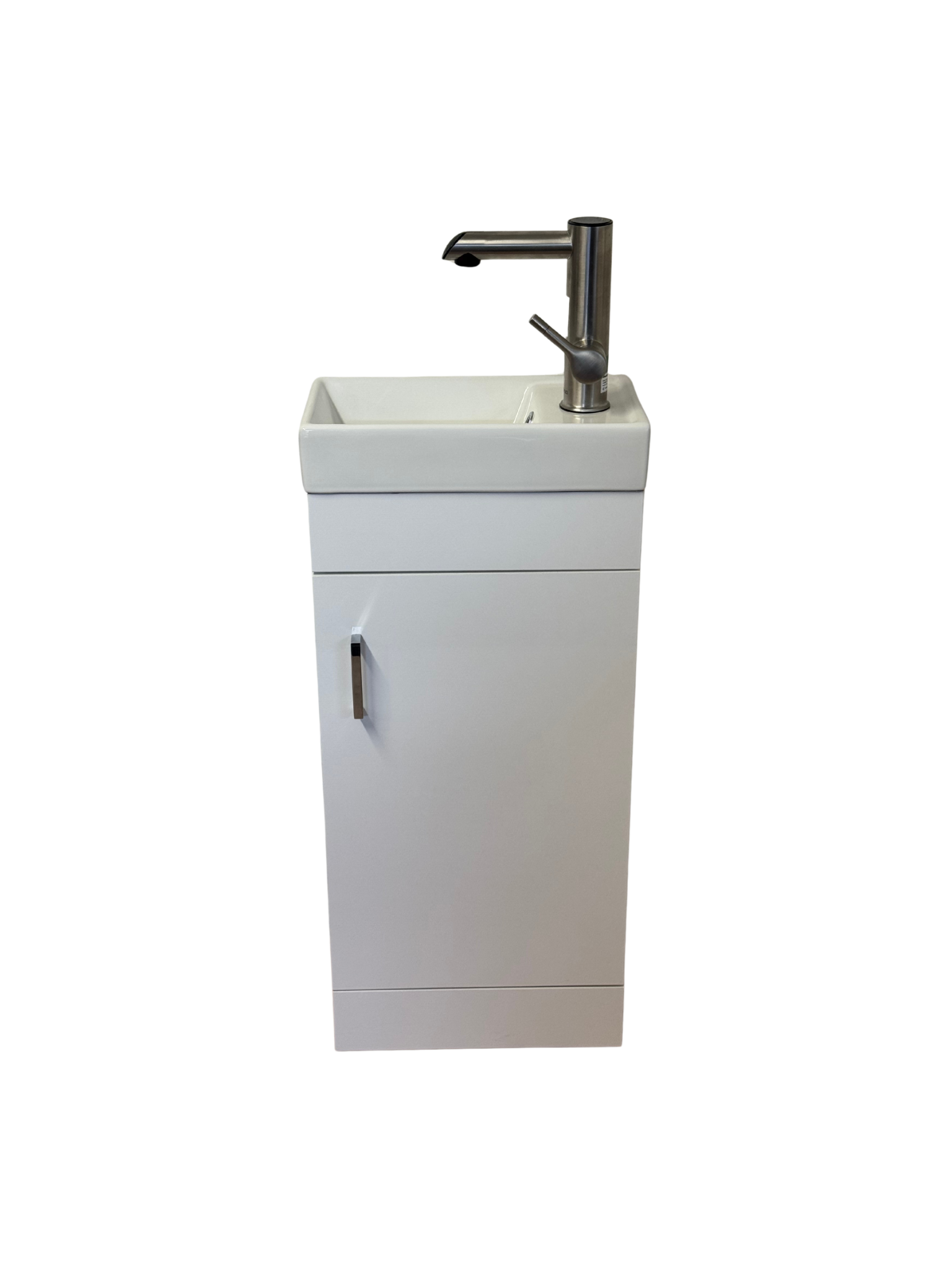 400mm White Gloss No-Plumbing Sink Unit – Self-Contained Hot & Cold Water System