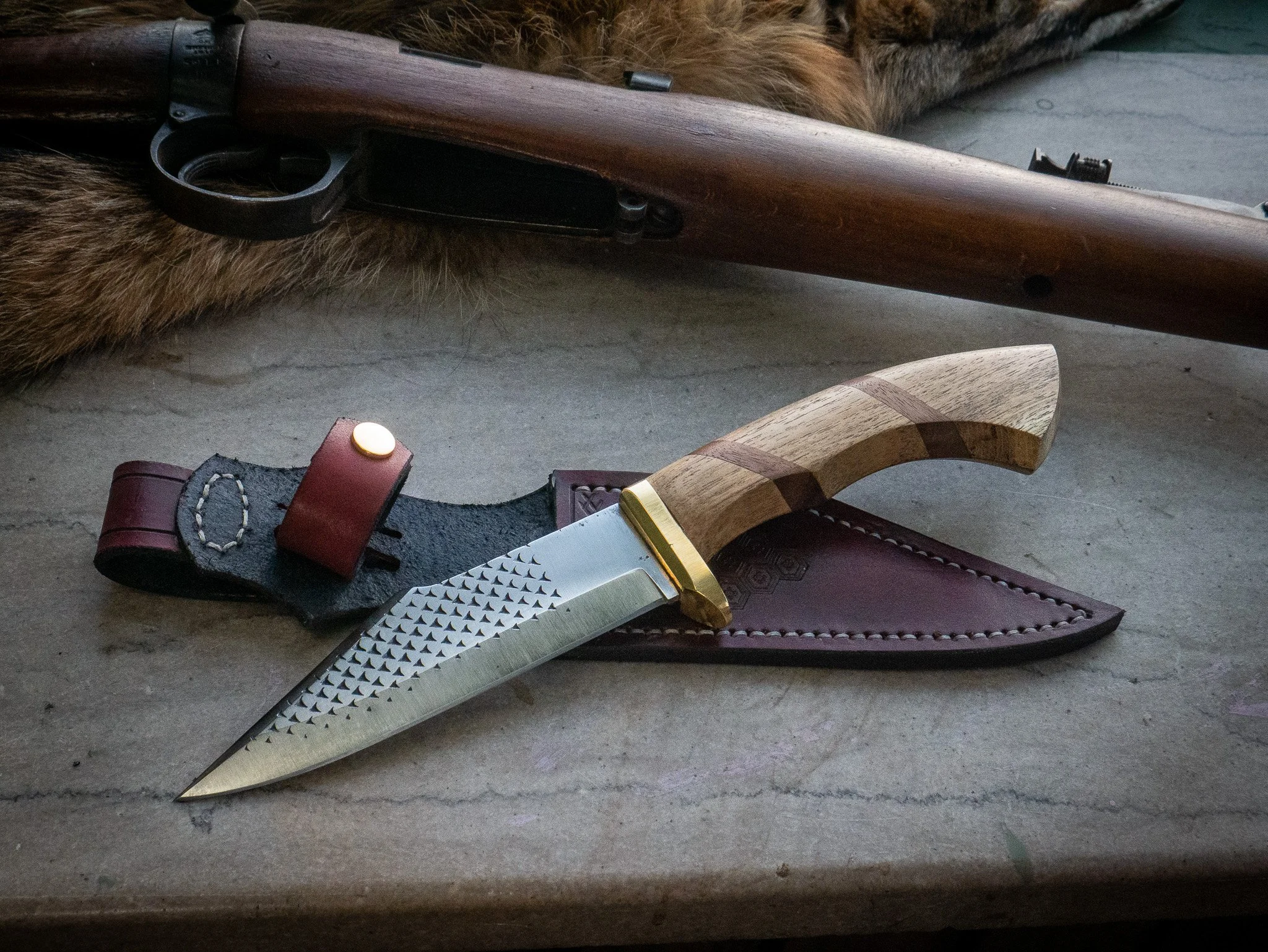 Hand Forged Farrier's Rasp Camp/Hunting Knife, Hidden Tang