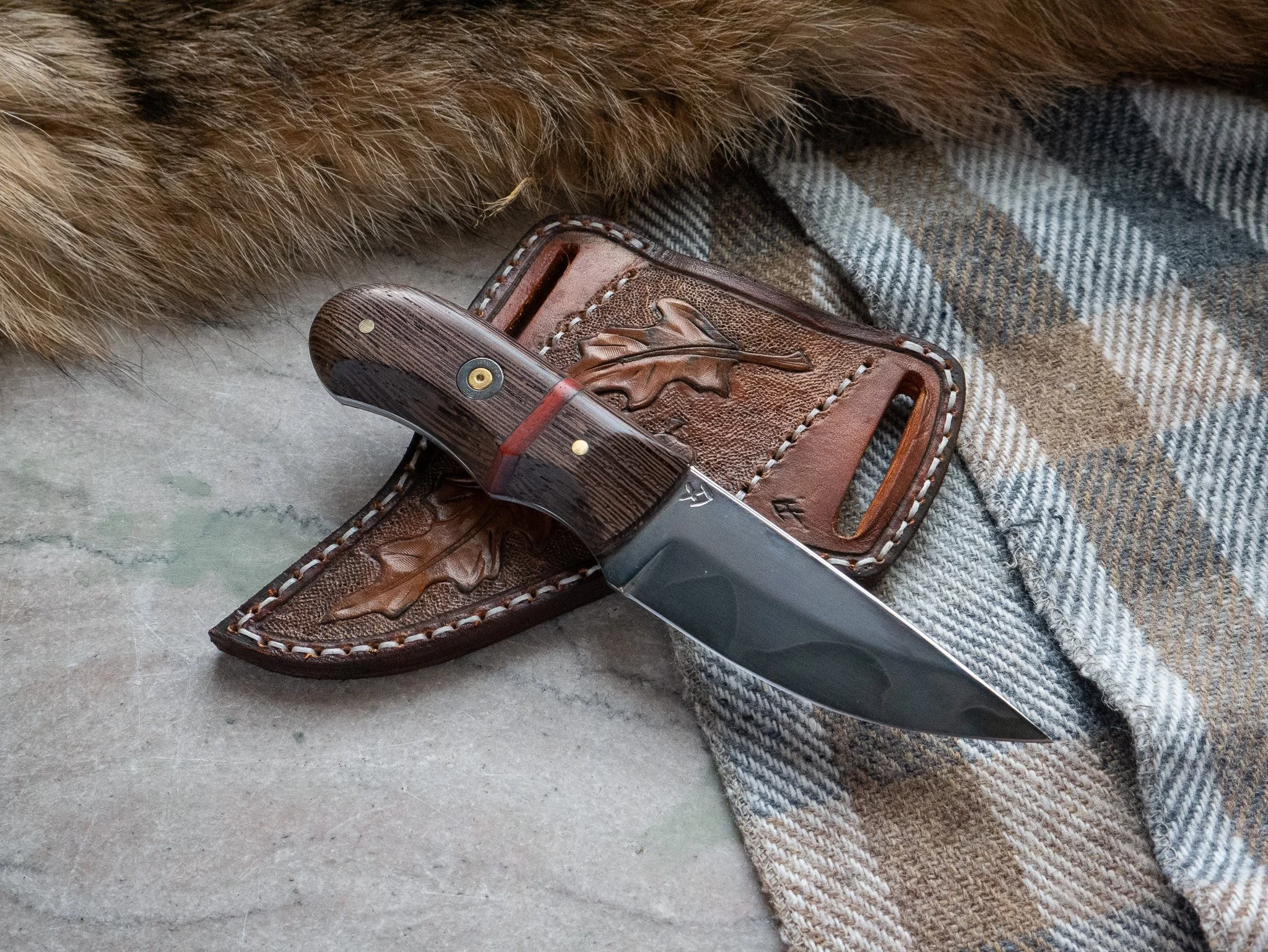Handmade Western EDC Knife with Pancake Sheath