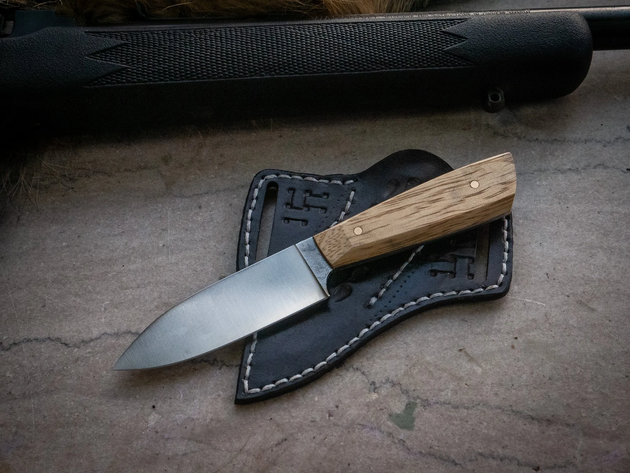 Handmade EDC/Bird Knife, with Pancake Style Sheath