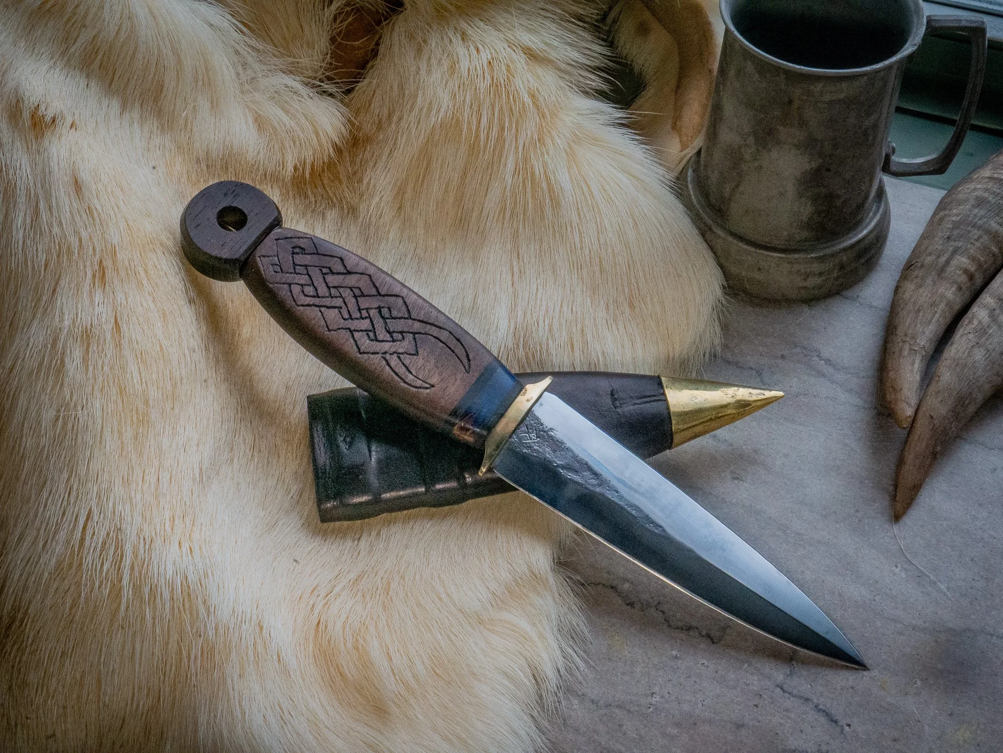 Hand Forged Viking Dagger with Scabbard