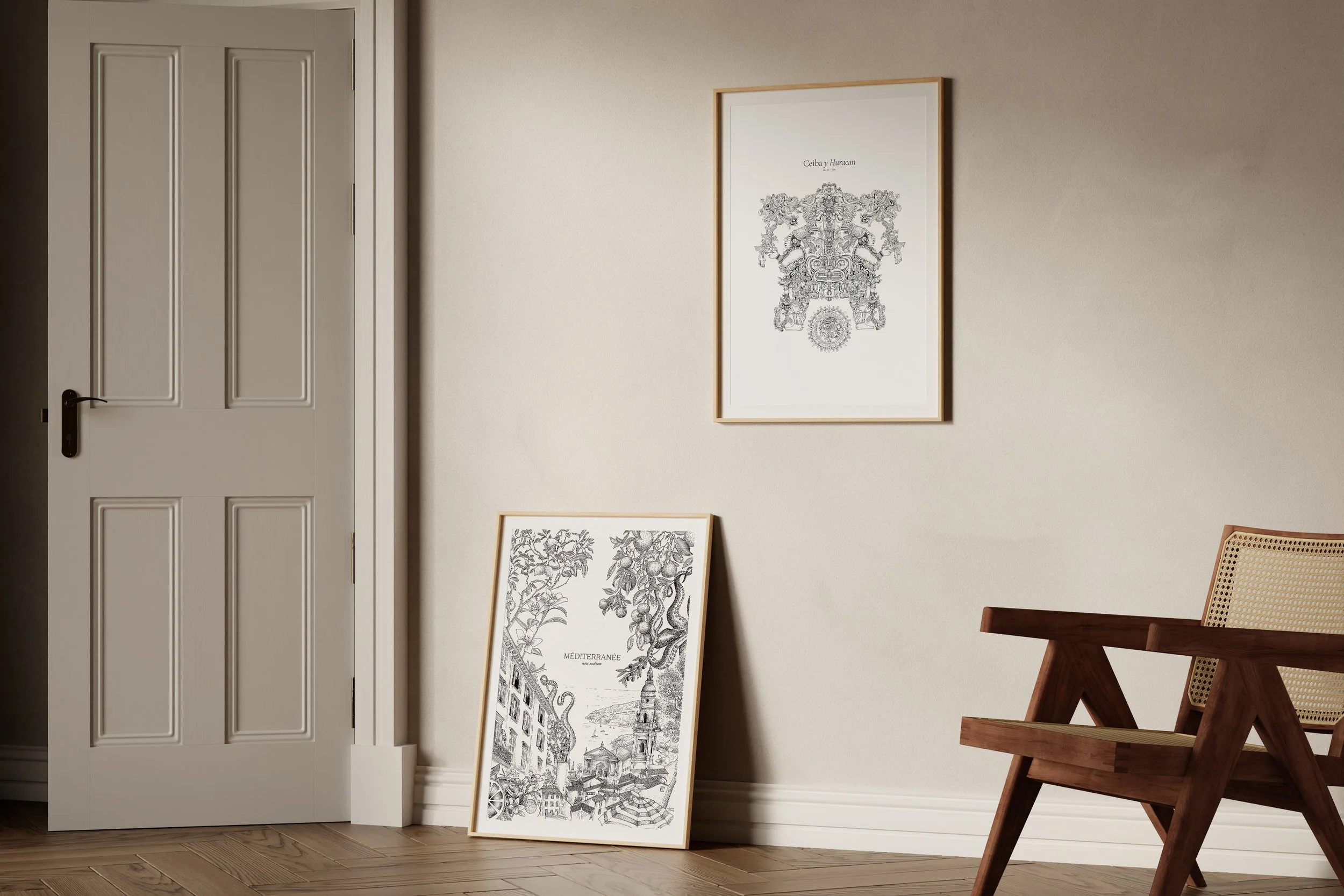 Maison Naihitiya Affiches décoratives illustrées Impressions premimum Médterranée Ceiba y Huracan Oeuvre raffinée Laurane Leveque Artiste Illustratrice.jpg