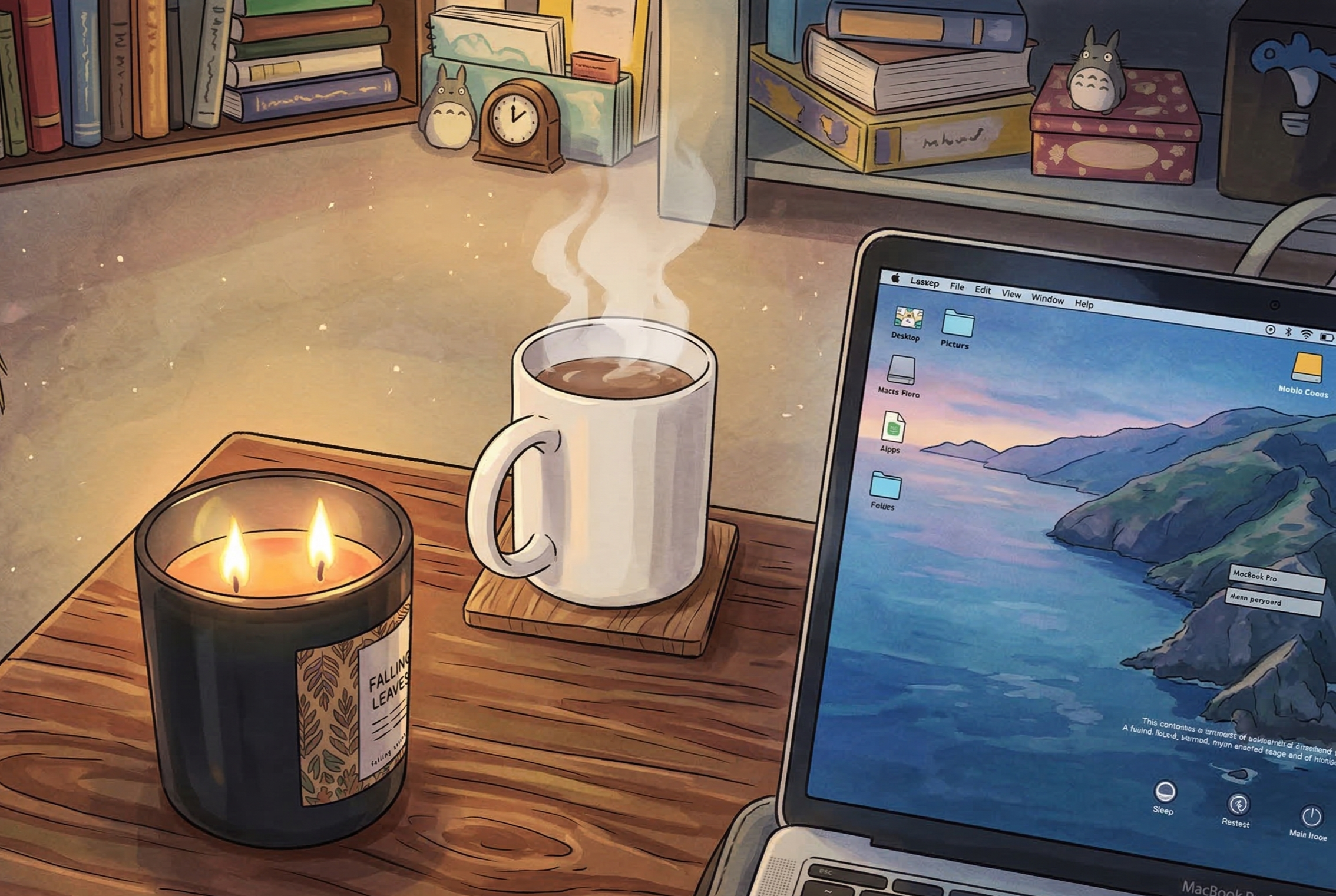 Espace de travail chaleureux avec laptop - thérapie en ligne depuis chez soi