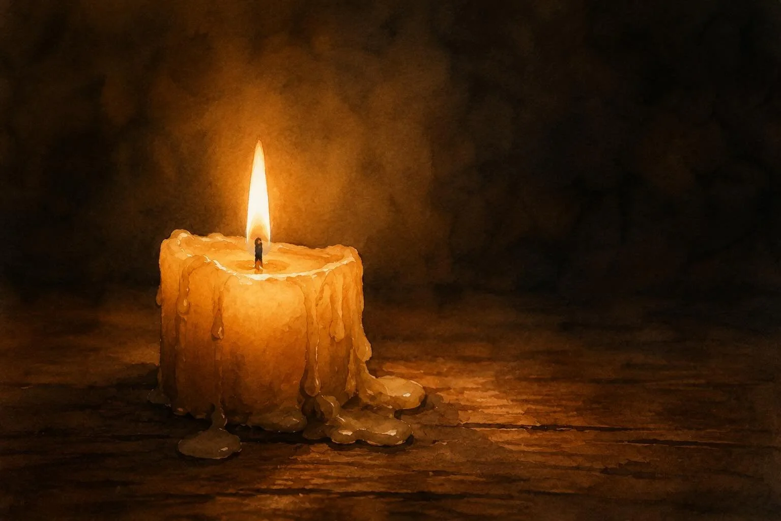 Bougie presque consumée dans une pièce sombre, symbole de l'épuisement émotionnel dans le couple