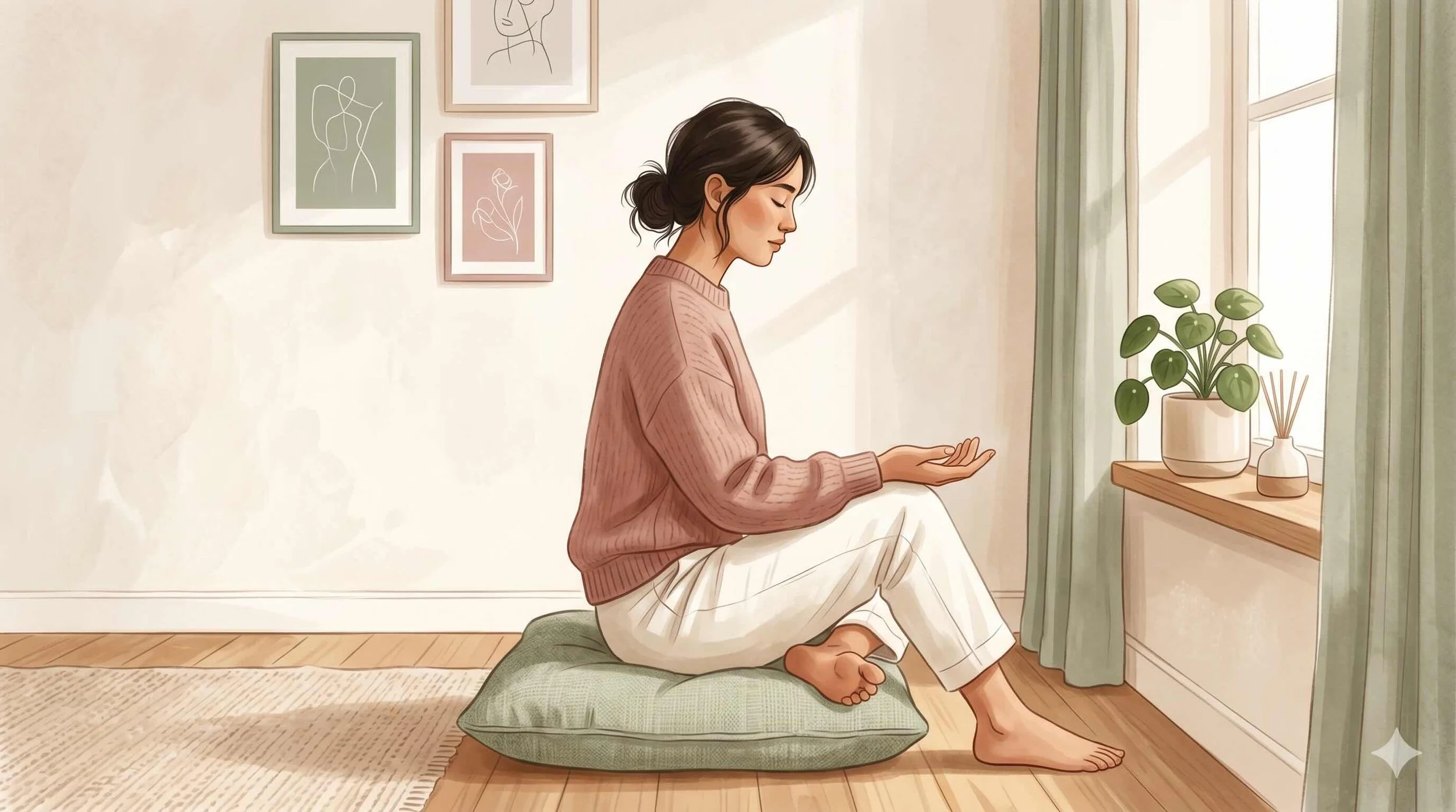 Personne assise dans une lumière douce illustrant la culpabilité du survivant dans le deuil