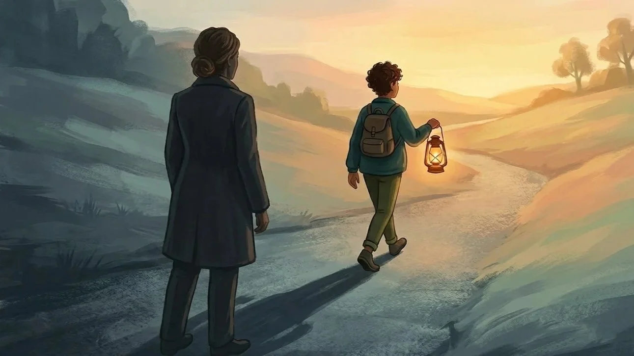 Adulte qui s'émancipe de l'emprise d'un parent narcissique, illustrant le chemin vers la liberté émotionnelle et la reconstruction de soi.