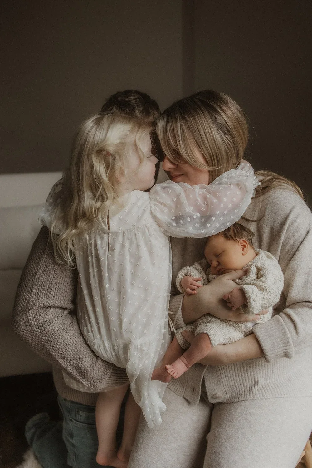 family cuddling together
