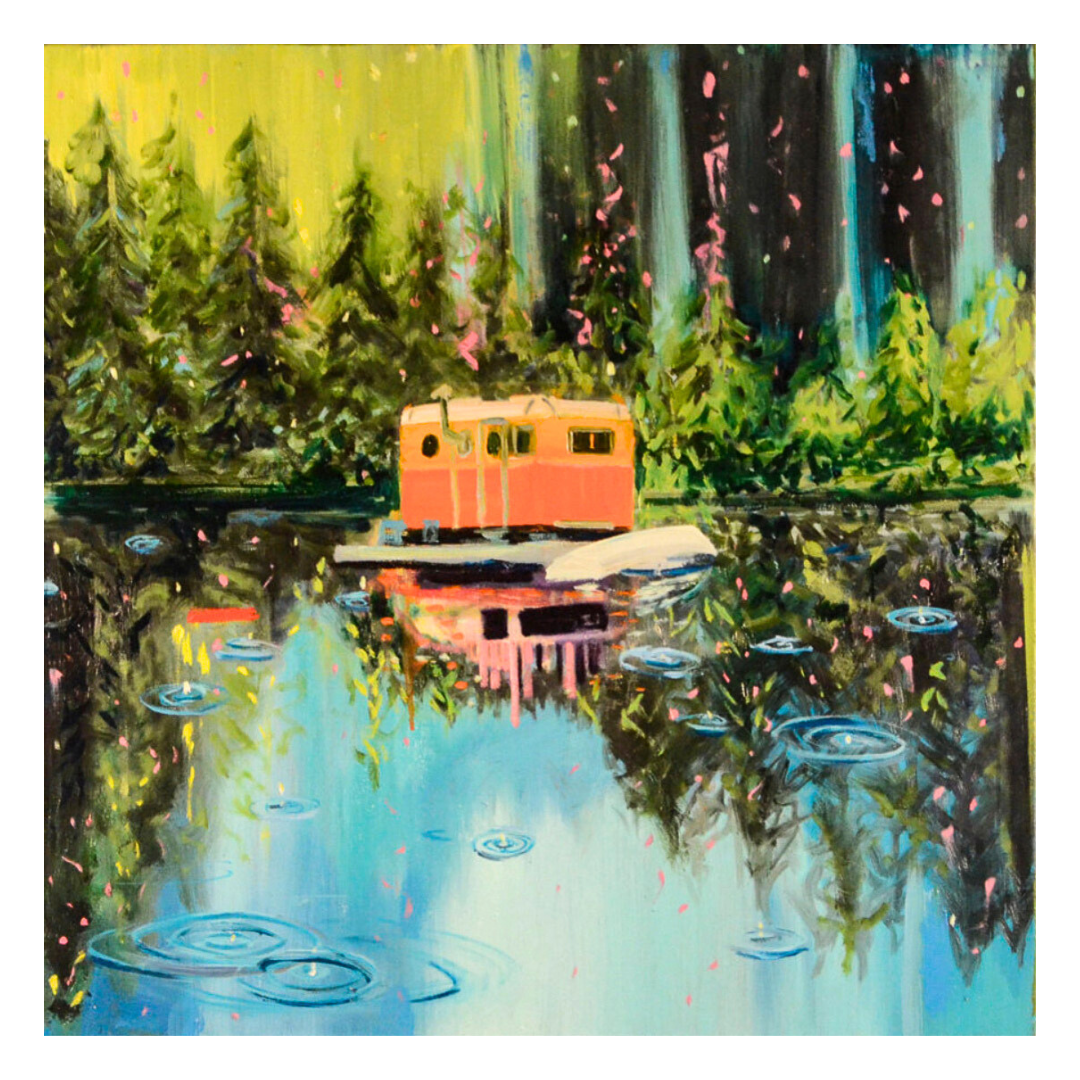 'Caravan on a Raft’  2021 Oil on Canvas 24 x 24” Sold